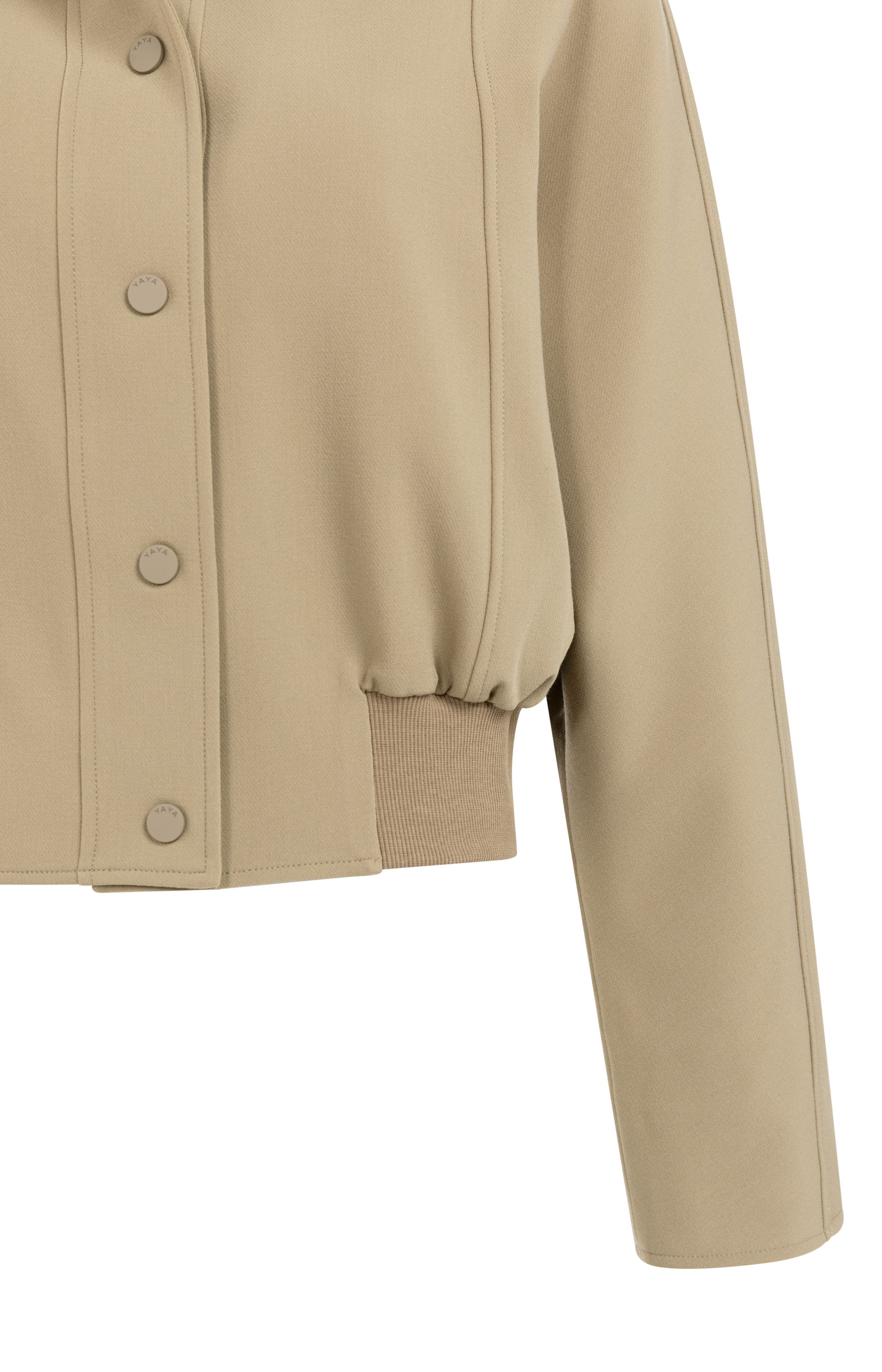 YAYA Sommerjacke Kurze Jacke mit geripptem Saum