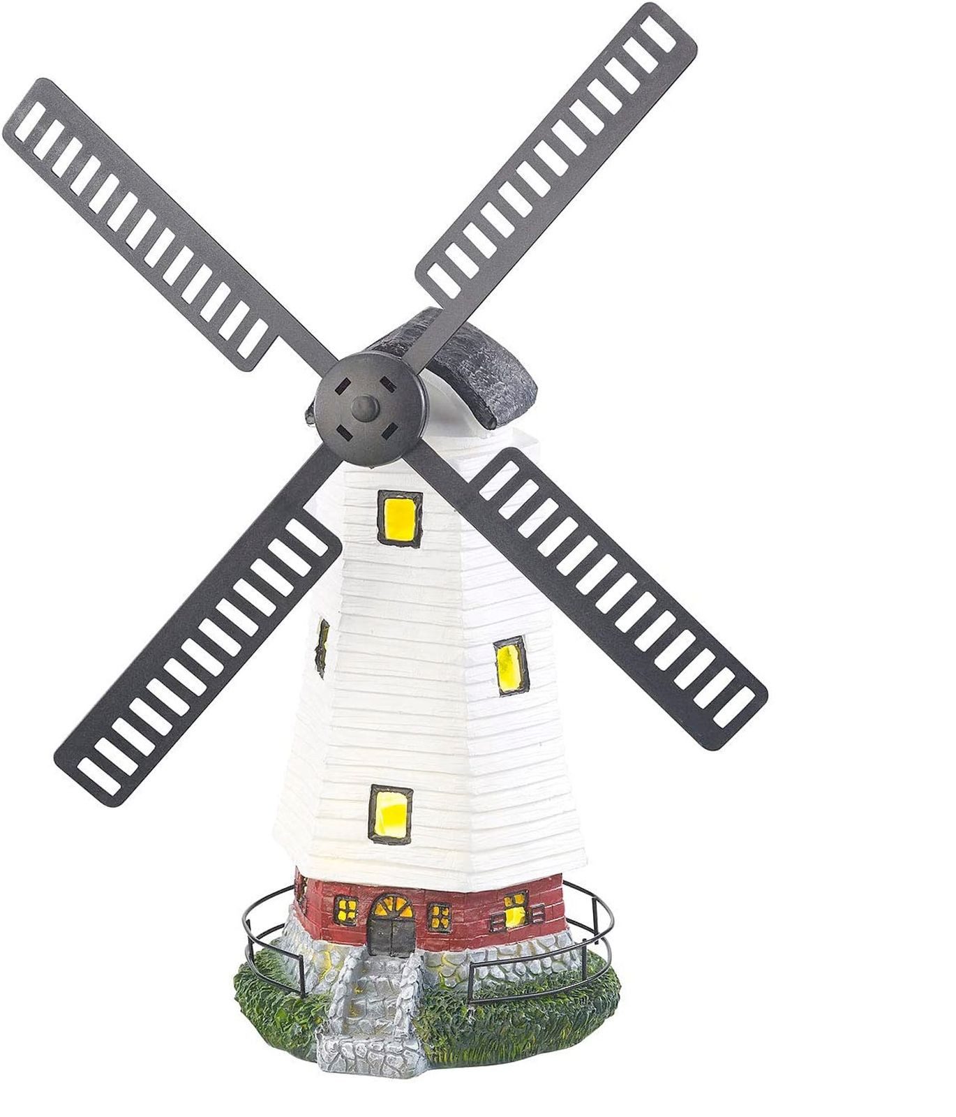 BURI Kugelleuchte Solar-Windmühle 50cm LED Windrad Beleuchtung Garten Leuchte Landhaus G