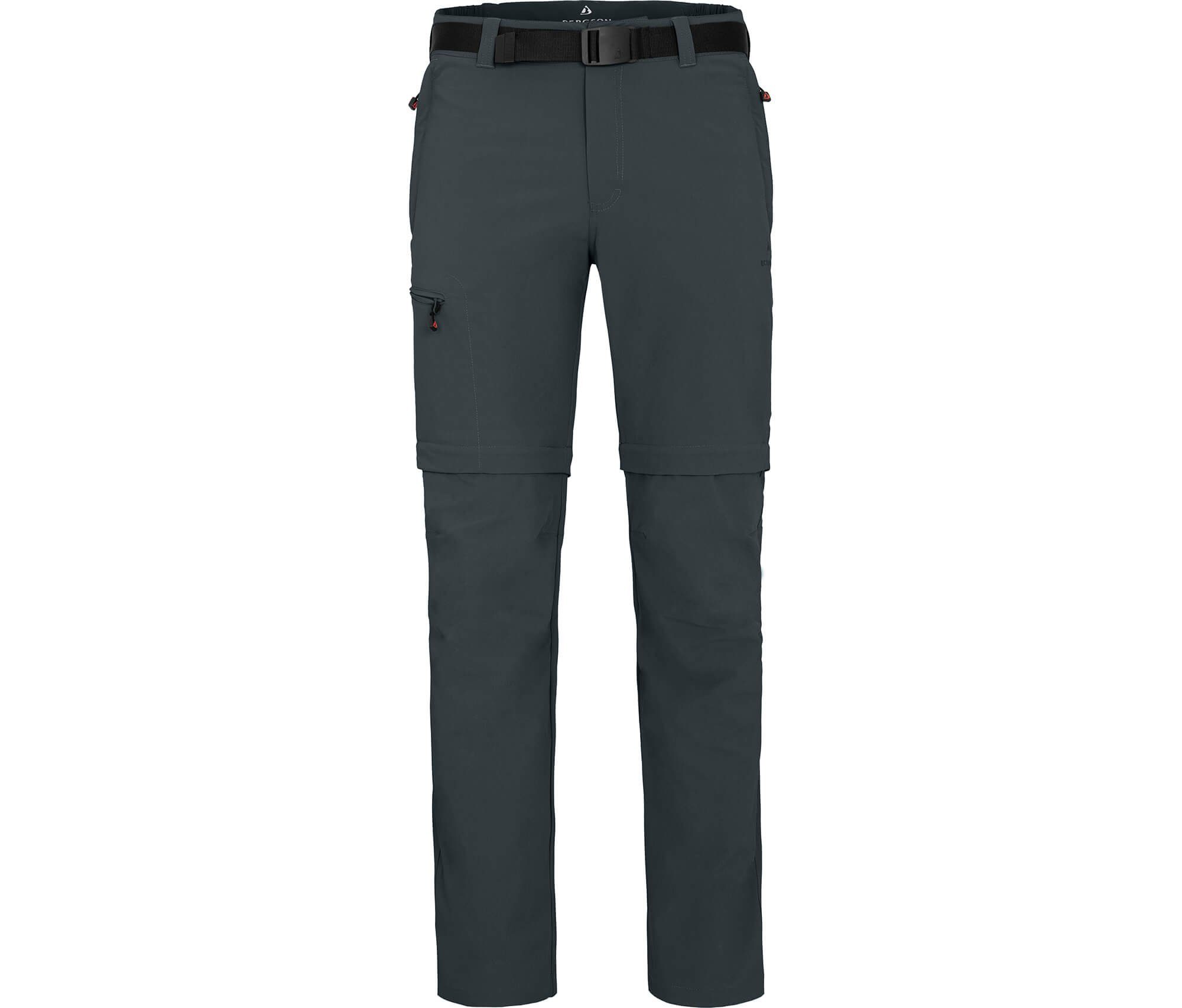 Bergson Outdoorhose BAKER ZIPP-Off Herren Wanderhose, vielseitig, pflegeleicht, Kurzgrößen, dunkel grau