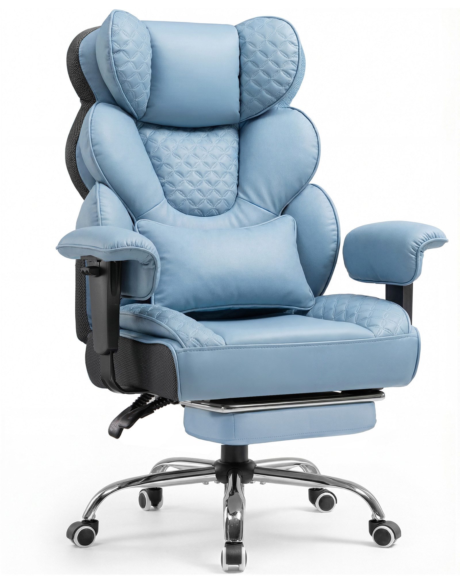 COMHOMA Gaming-Stuhl Ergonomischer Bürostuhl 180 kg, mit Lendenstütze & Fußstütze, 135° verstellbare Rückenlehne, hoher Chefsessel