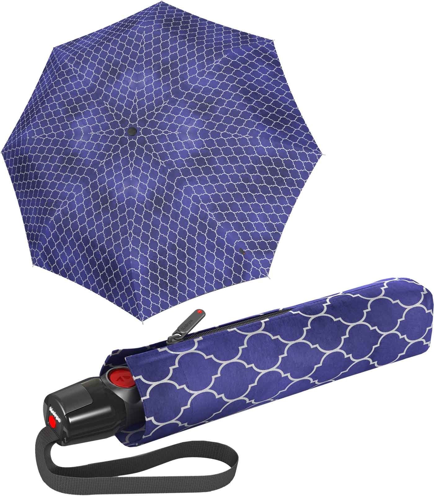 Knirps® Taschenregenschirm leichter, stabiler Schirm mit Auf-Zu-Automatik, besonders haltbar durch Fiberglas in den Speichen blau