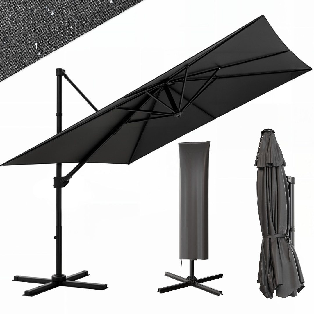 GUNJI Sonnenschirm Balkonschirm ∅270/300cm mit Sonnenschutz günstig online kaufen