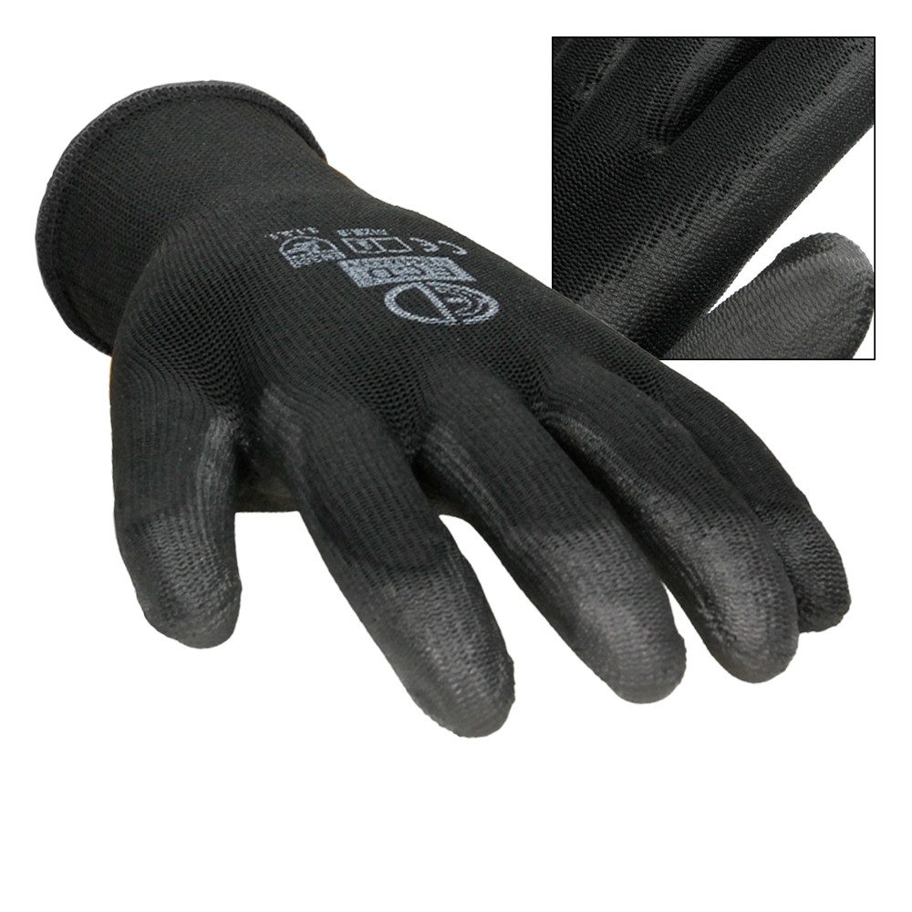 ECD Germany Arbeitshandschuhe Gartenhandschuhe Montagehandschuh Schutzhandschuh mit PU-Beschichtung (1-St) Mechanikerhandschuhe Größe: XL atmungsaktiv & rutschfest