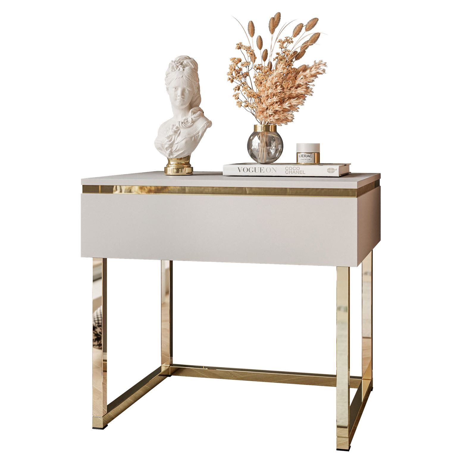 Lookway Nachttisch AURORA KASCHMIR mit goldenem Gestell günstig online kaufen