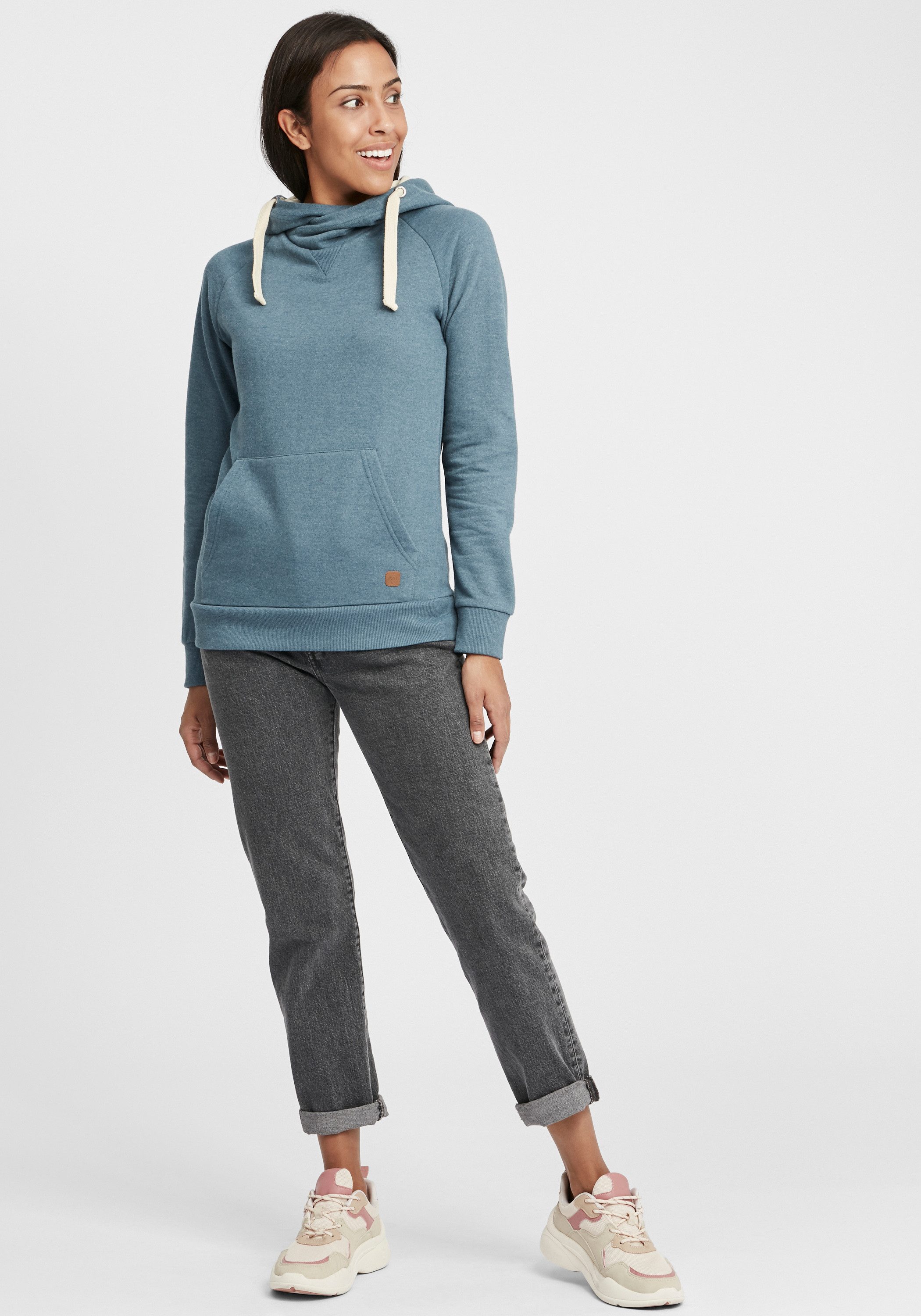 OXMO Hoodie OXJulia Kapuzenpullover mit Cross-Over Kragen – Bild 2 von 5