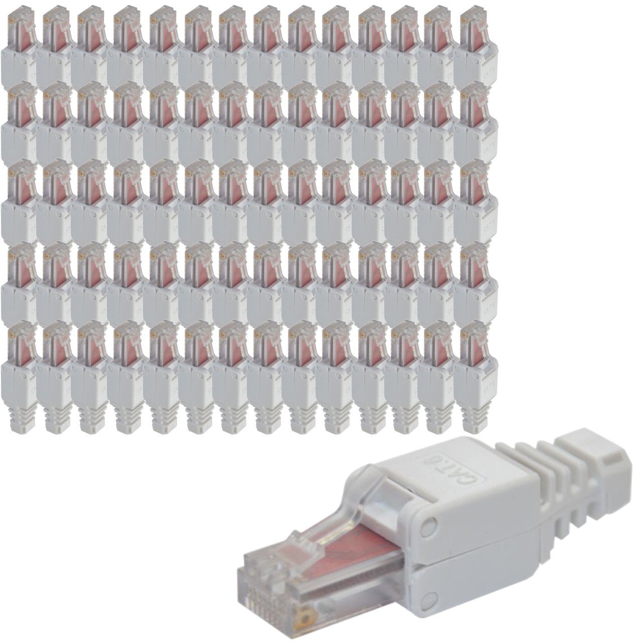 PremiumX 70x CAT 6 Netzwerkstecker CAT6 CAT5e RJ45 werkzeuglos LAN PC