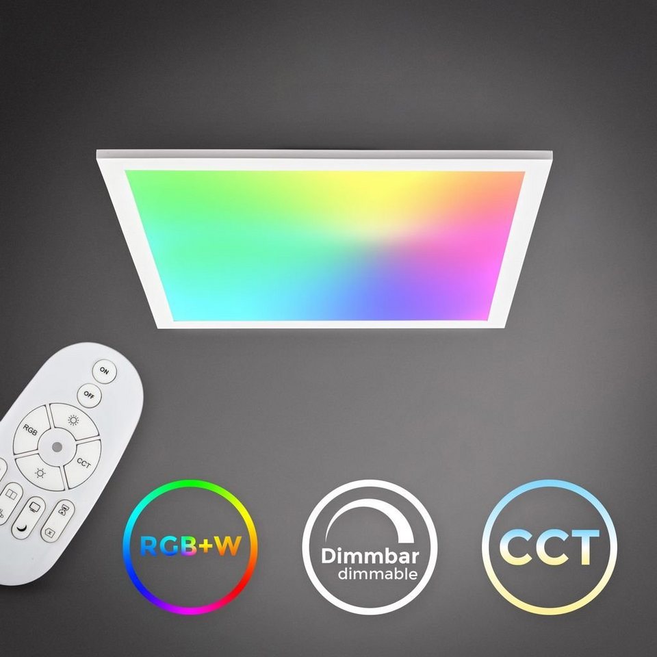 Farben Flache B.K.Licht Panel 450x450x42mm 450x450x42mm Dimmbar Farbwechsler, Farbtemperatur - BKL1370, fest Deckenleuchte stufenlos integriert, Fernbedienung LED einstellbar 7 Ultra LED Deckenleuchte