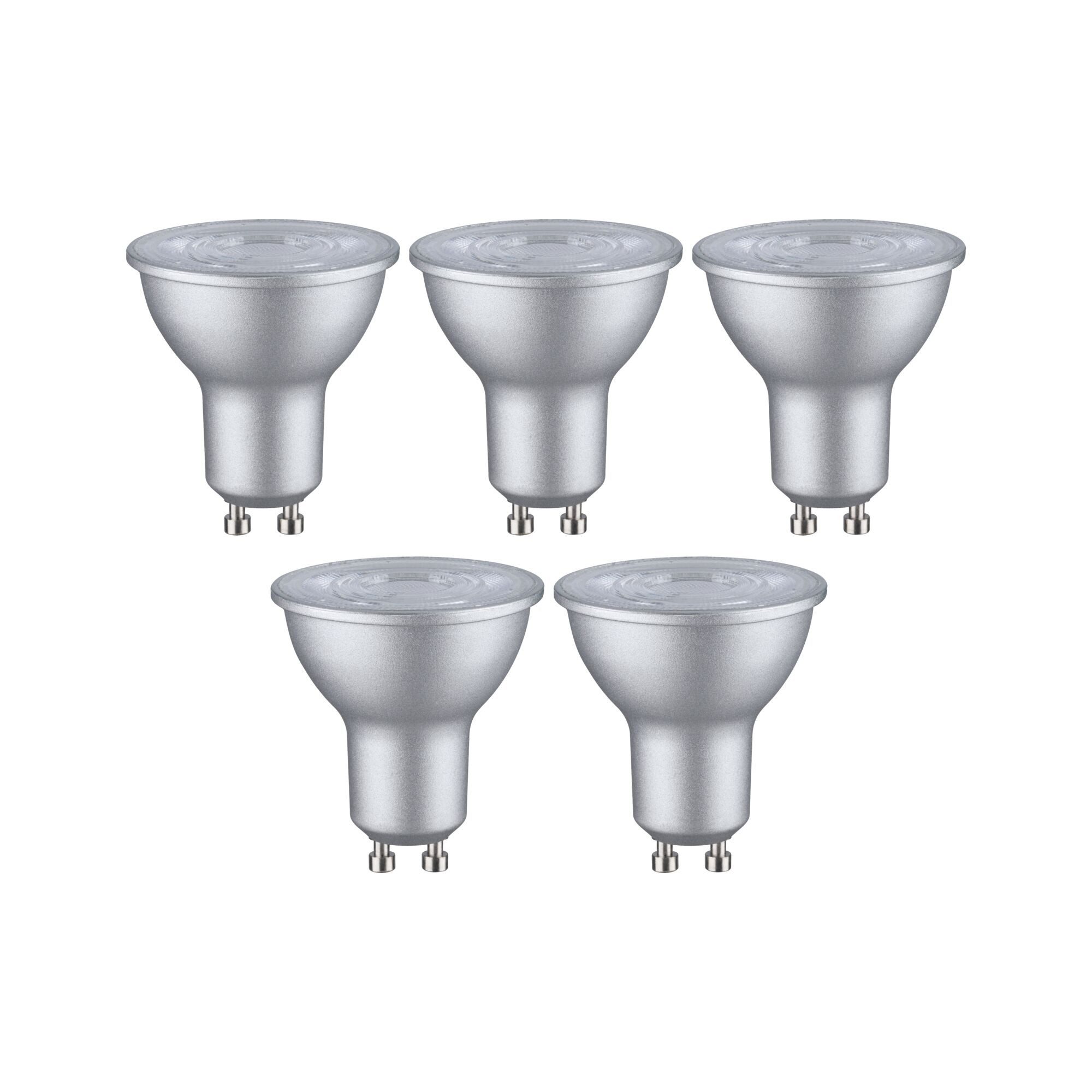 Paulmann LED-Leuchtmittel 5er Pack 460lm 4000K 4,9W RAL 9006 230V, GU10, 5 St., Neutralweiß