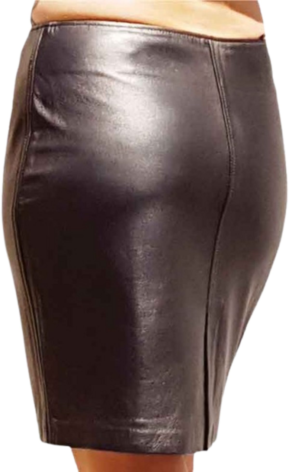 Fuente Leather Wears Lederrock Kurzer Damenrock, Lammnappa-Leder, braun, Minilänge, Reißverschluss Knielang