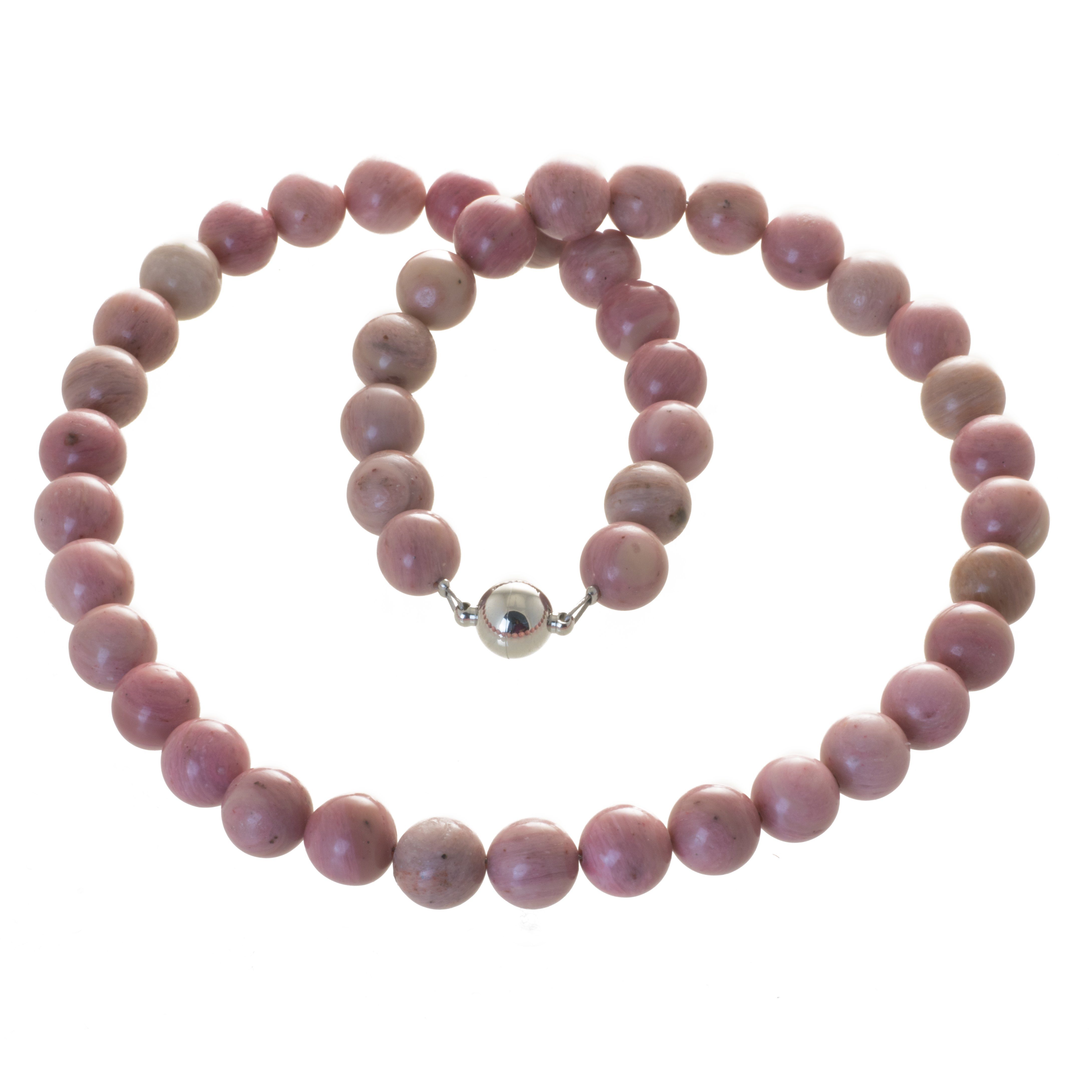 Bella Carina Perlenkette Kette mit Rhodochrosit Perlen 10 mm, Rhodochrosit günstig online kaufen