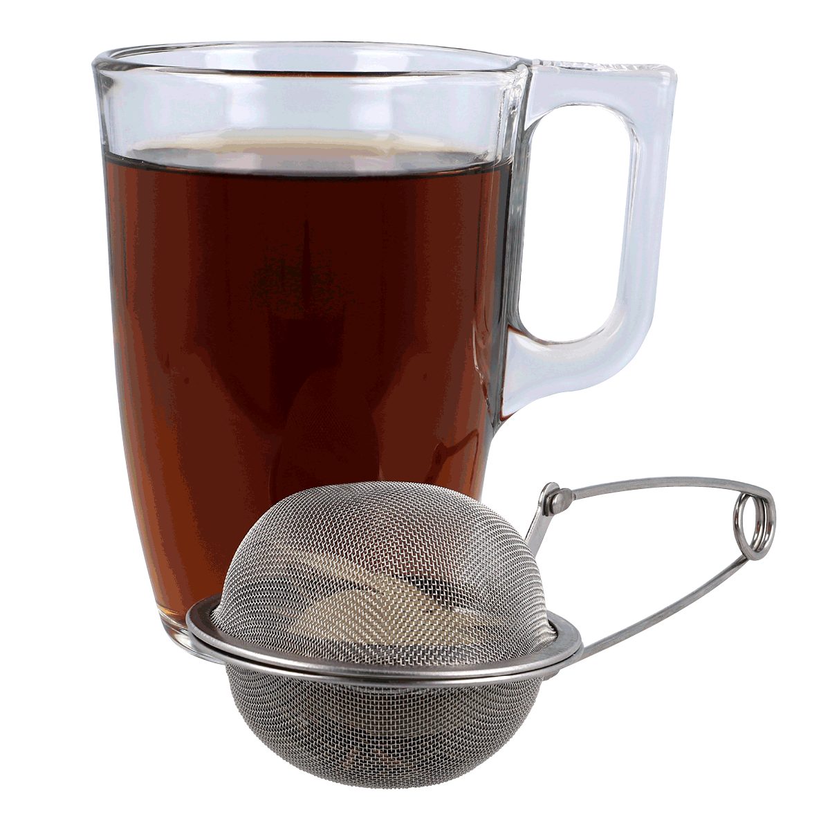 und Sieb, - EUROHOME (Teesieb Edelstahl mit 6,25 Edelstahl, Ø cm), feinem Ei Gewürzzange Tee für Tee Sieb losen Teezange Teesieb