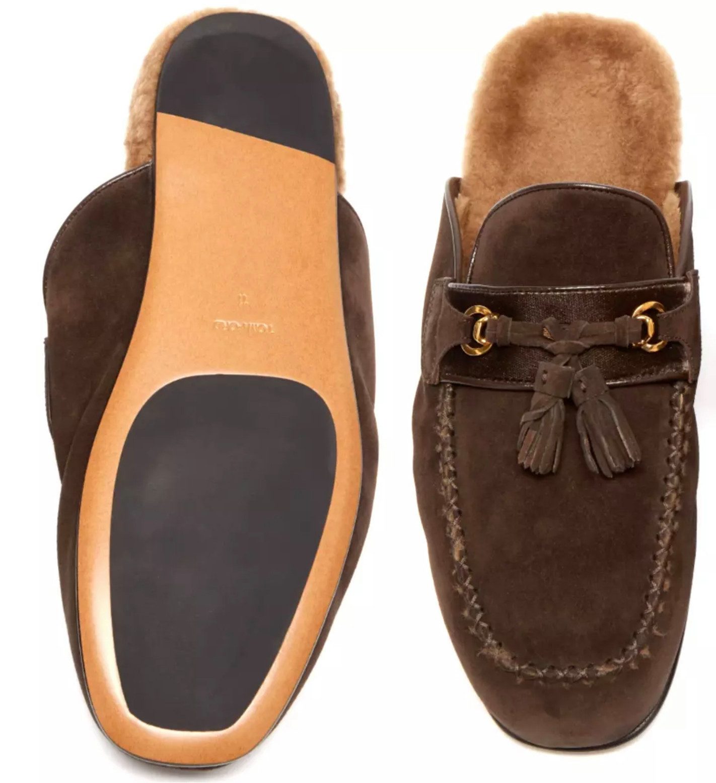 Tom Ford Lammfell Stephan Schuhe Tassel Mokassins Loafer Lederlaufsohle, Zierquasten aus Leder, Mokassin-inspirierte Nähte