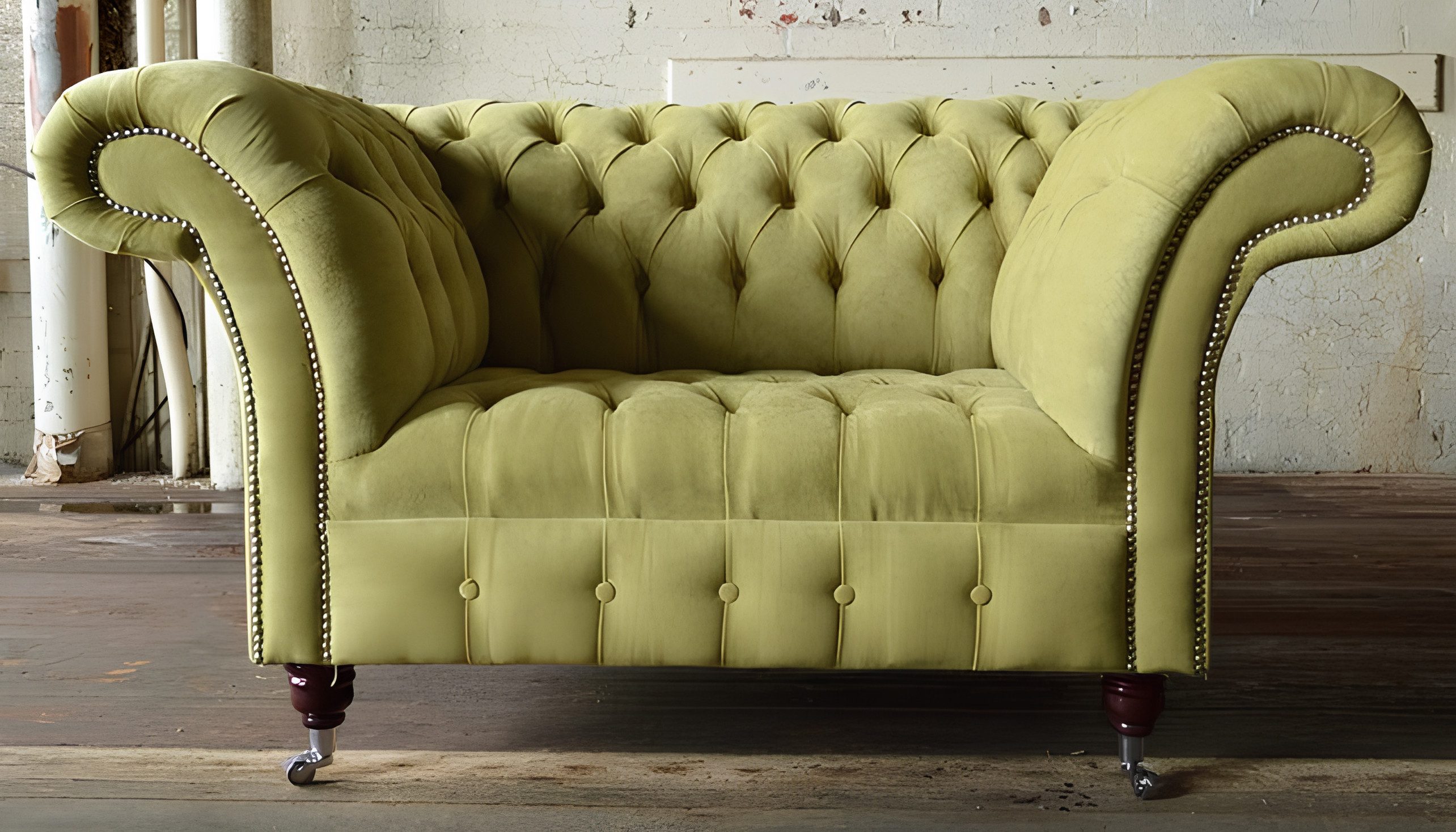 Xlmoebel Chesterfield-Sessel Stoff-Fernsehsessel im Chesterfield-Stil mit hoher Polsterung (1-St., Chesterfield-sessel), Hergestellt in Europa