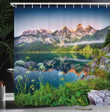 Abakuhaus Duschvorhang Moderner Digitaldruck mit 12 Haken auf Stoff Wasser Resistent Breite 175 cm, Höhe 180 cm, Natur Österreichische Alpen Berg