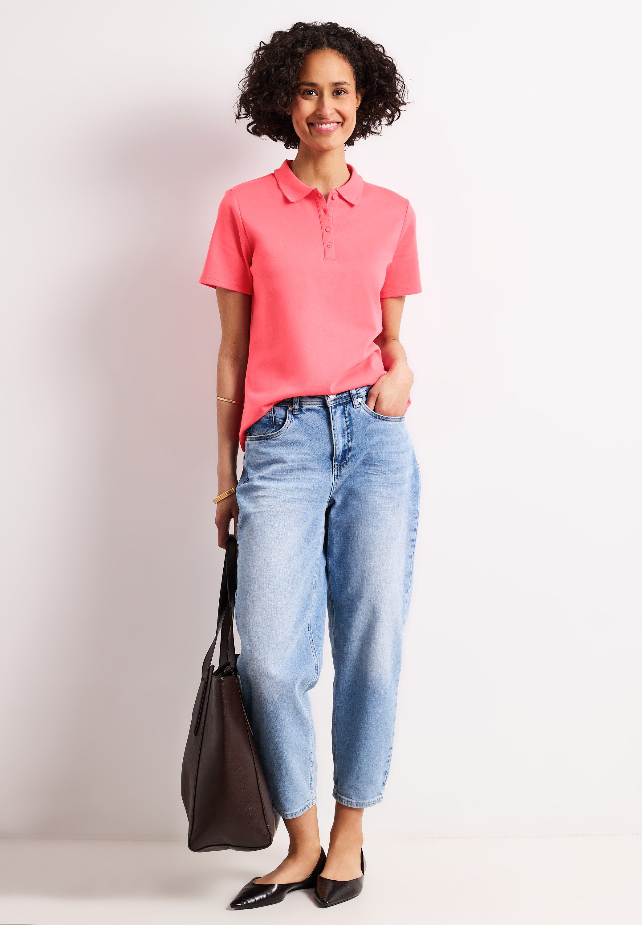 STREET ONE Poloshirt aus Baumwolle mit Stretchante
