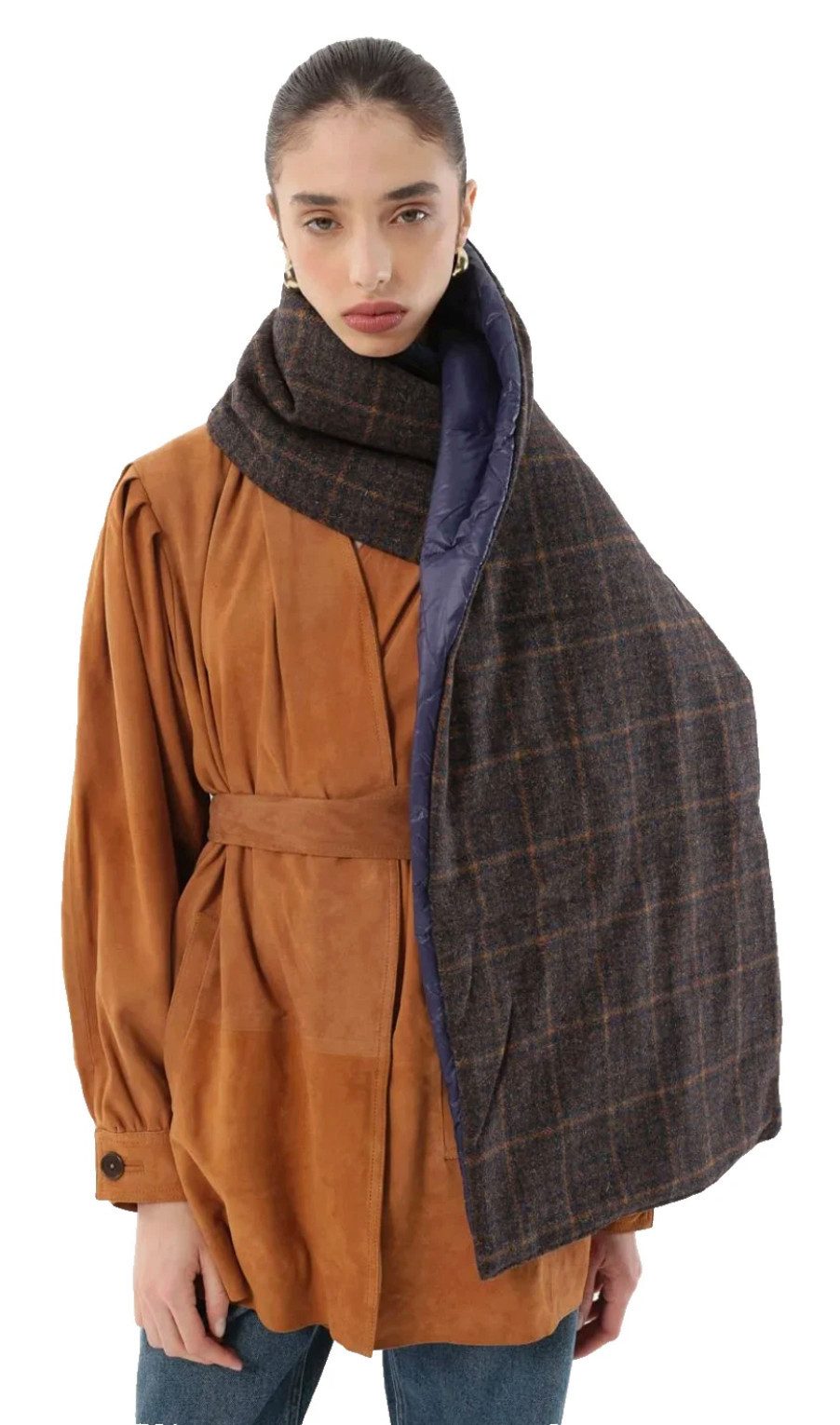 AUTRY Wollschal Unisex Wendbare Schal Stole Karomuster XXL, Doppellagige, wendbare Konstruktion