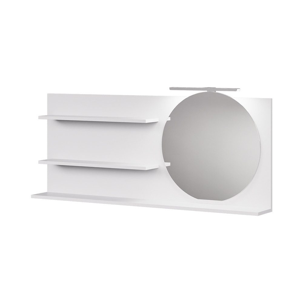 Vicco Badezimmerspiegelschrank Avena, Weiß, 120 x 50 cm mit 3 offenen Fächern (1-St)
