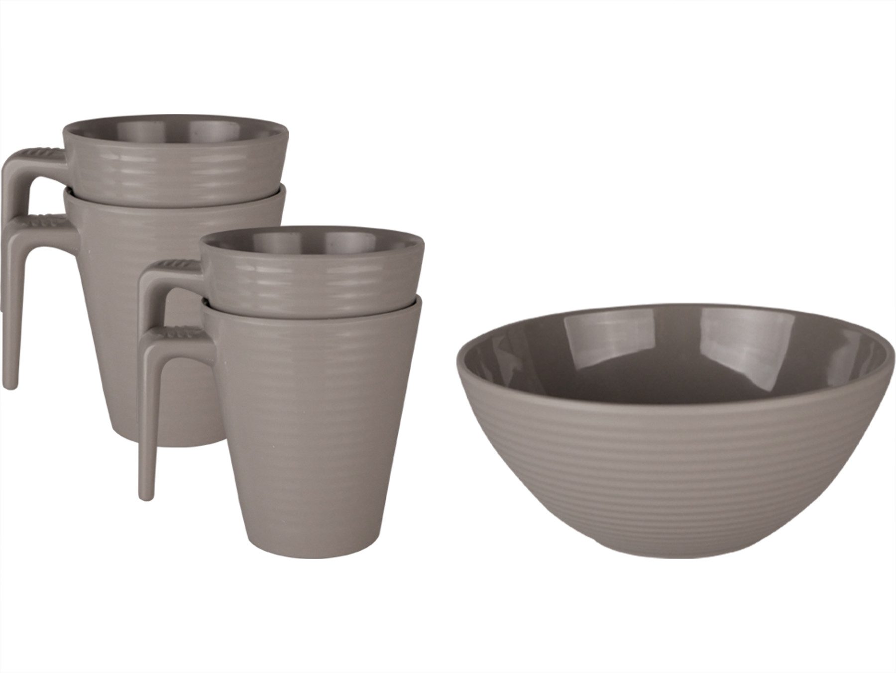 HEKERS Geschirr-Set Melamin Geschirr Seramika Latte, 4 Personen, Melamin, Bruchsicheres, leichtes Melamin Geschirr für Haushalt & Outdoor