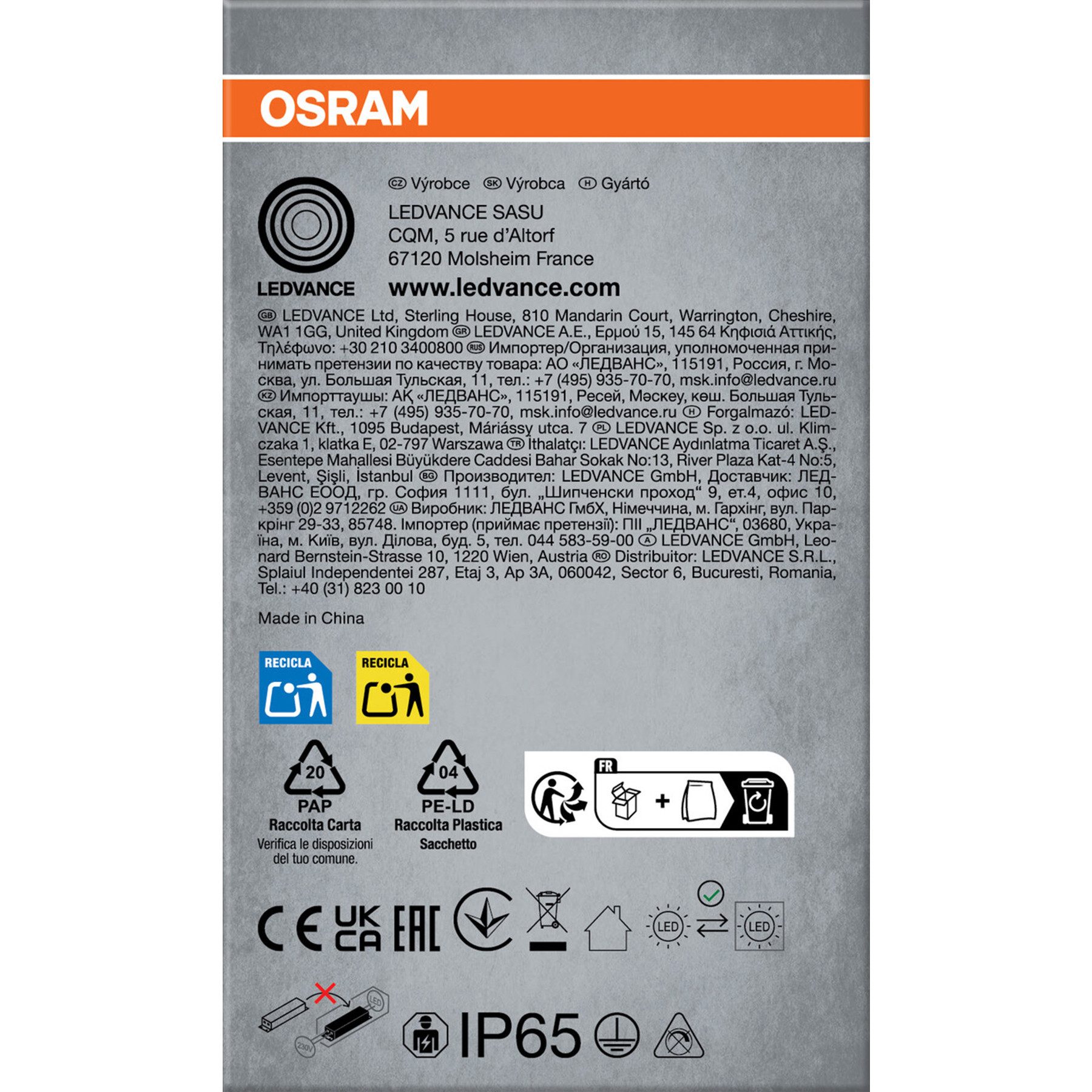 Osram LED Arbeitslicht OSRAM LED-Feuchtraumleuchte Submarine, G13, 7 W, 700 lm, 4000 K, IP65