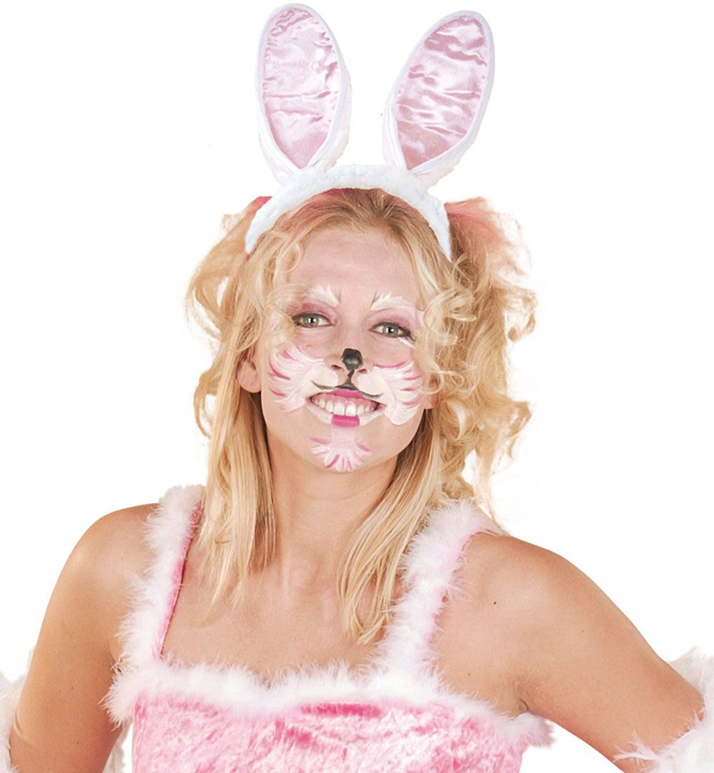 Fries Kostüm 2-teiliges Hasen Set Haarreif mit Ohren und Puschel Karneval Party