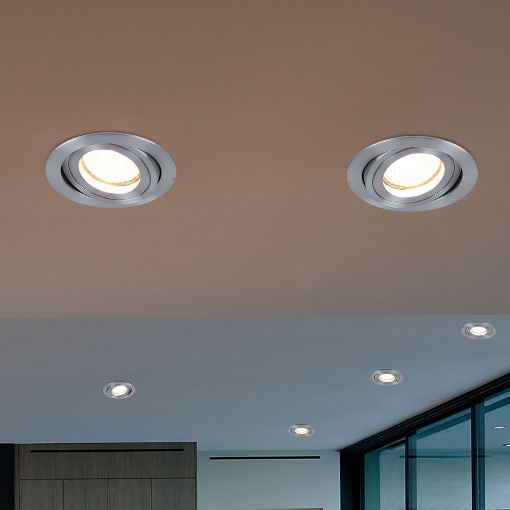 inklusive, 3er Einbaustrahler, drehbar Beleuchtung Set Paulmann Warmweiß, LED Lampe Leuchtmittel Strahler Design IP23 Spot Einbau Alu