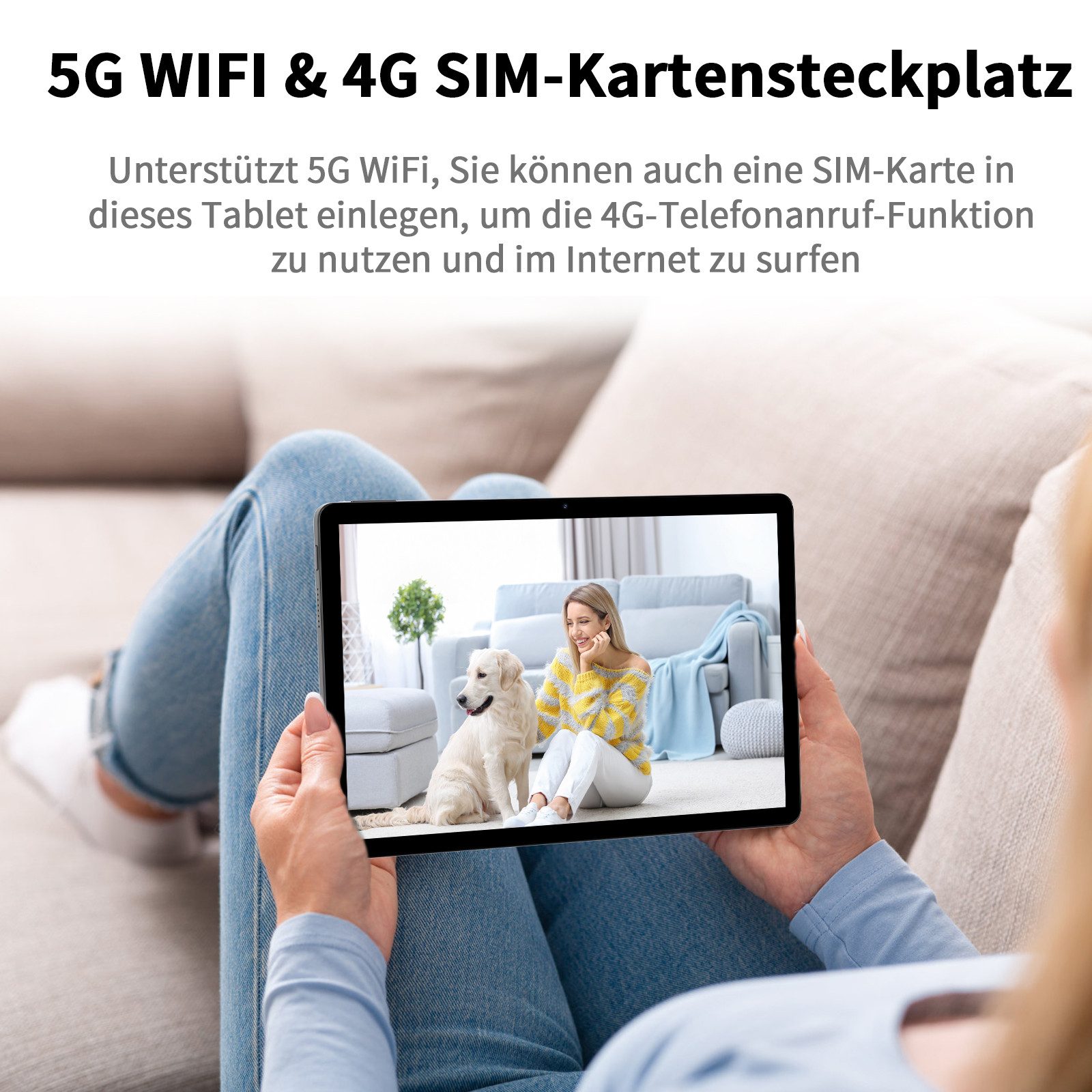VASOUN TAB15 Tablet 11 Zoll,128 GB,8000 mAh Akku mit 18W Schnellladung Tablet (11 Zoll Tablet", Android-Betriebssystem, (5G WiFi,4G LTE,13MP,FHD Display,zwei Lautsprecher) grau