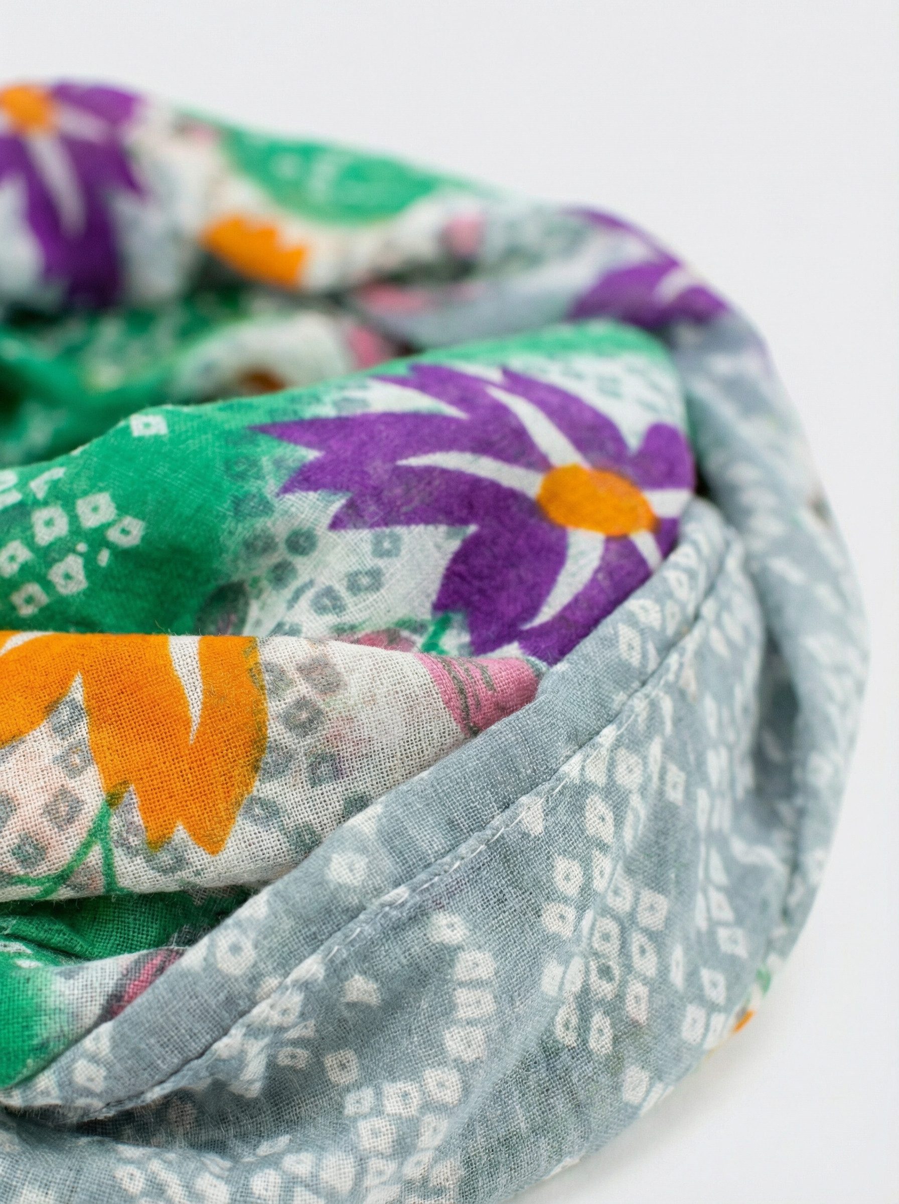 Sunsa Loop Damen Loop Schal 100% Baumwolle Schlauchschal Loopschal mit Blumen, Blumen Design