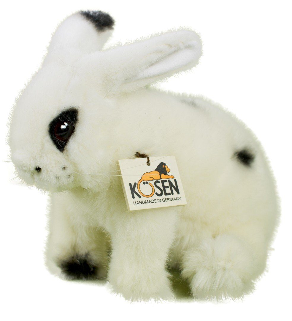 Kösen Kuscheltier Kösen Kaninchen weiß 24 cm Flecki