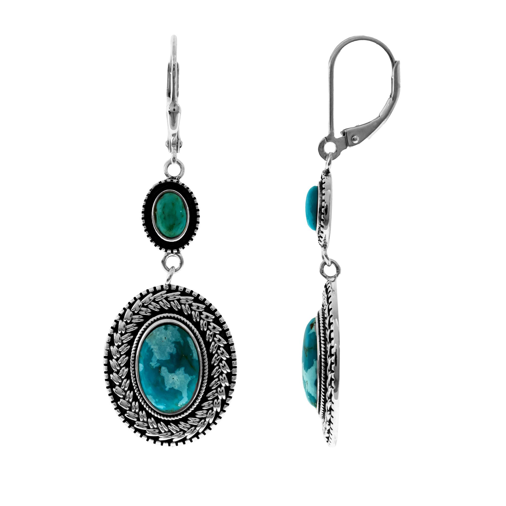 Cavill Ohrring-Set Blaue Kingman Mohave Türkis 4,888 ct 925 Silber Ohrringe Boho (2-tlg)