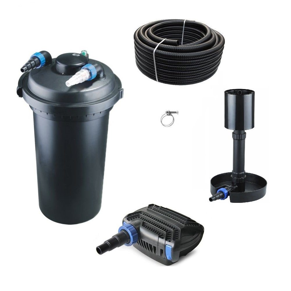 Aquaone Teichfilter »AquaOne Teich Filteranlage Set Nr.16 CPF 500  Druckfilter 80W Eco Teichpumpe Teichgröße bis 30000l Teichschlauch Bachlauf UV  Lampe«