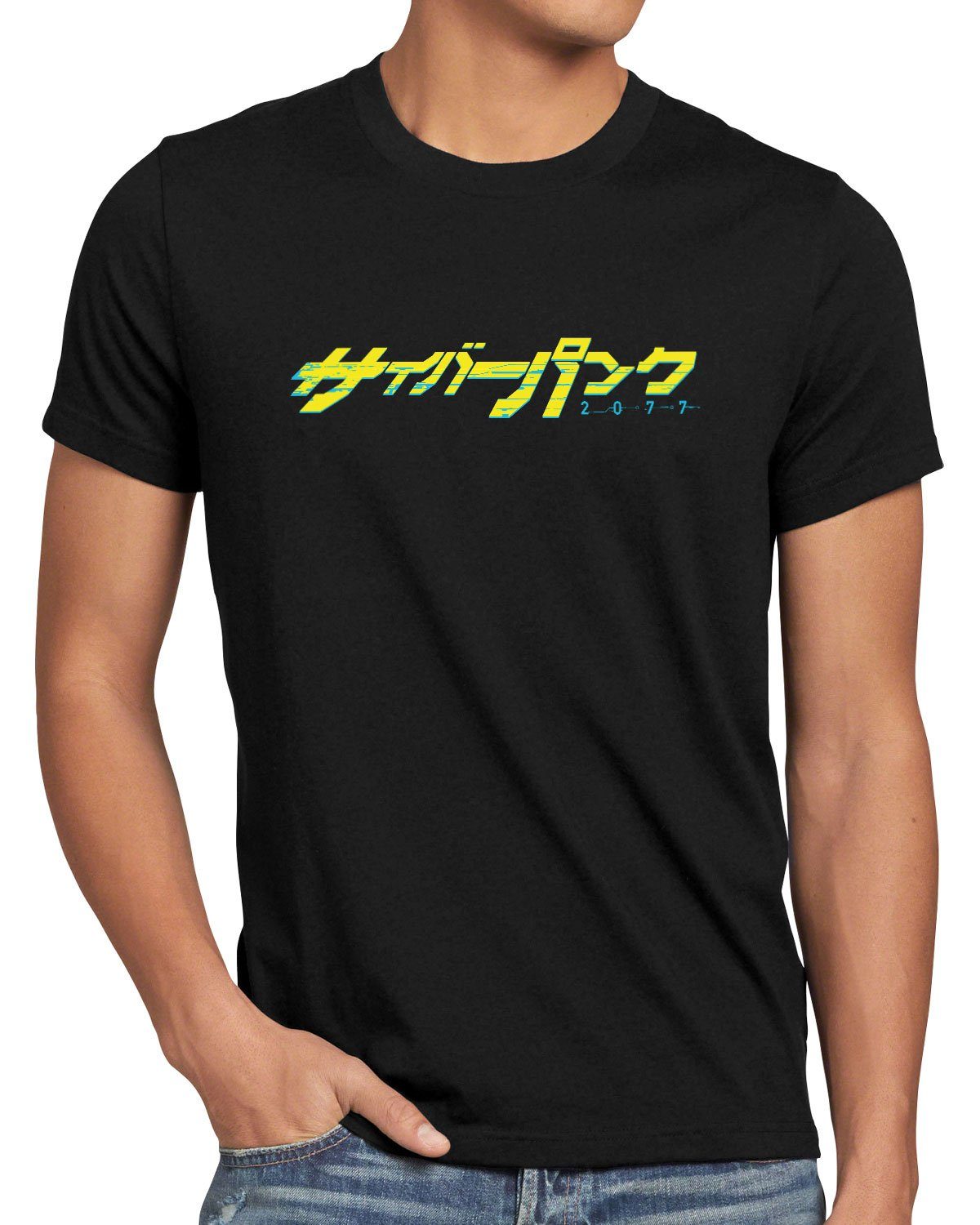 style3 Print-Shirt Herren T-Shirt Cyberpunk Japan silverhand band samurai