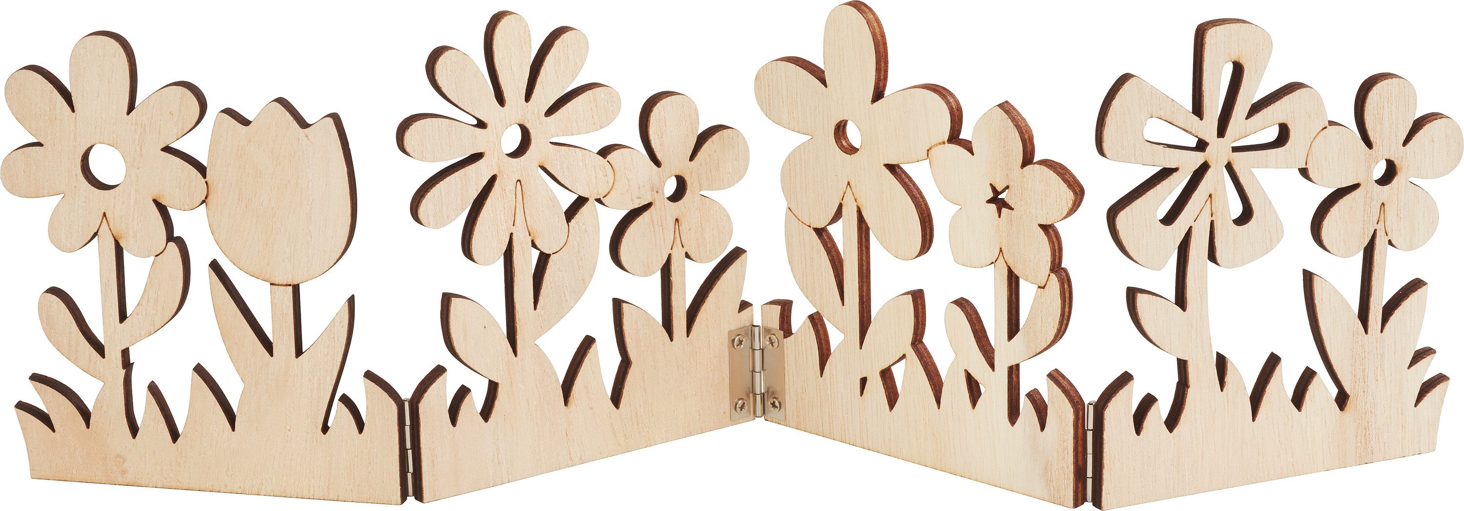 VBS Dekoobjekt Holz-Silhouette 'Blumen', 39,5x11,5cm