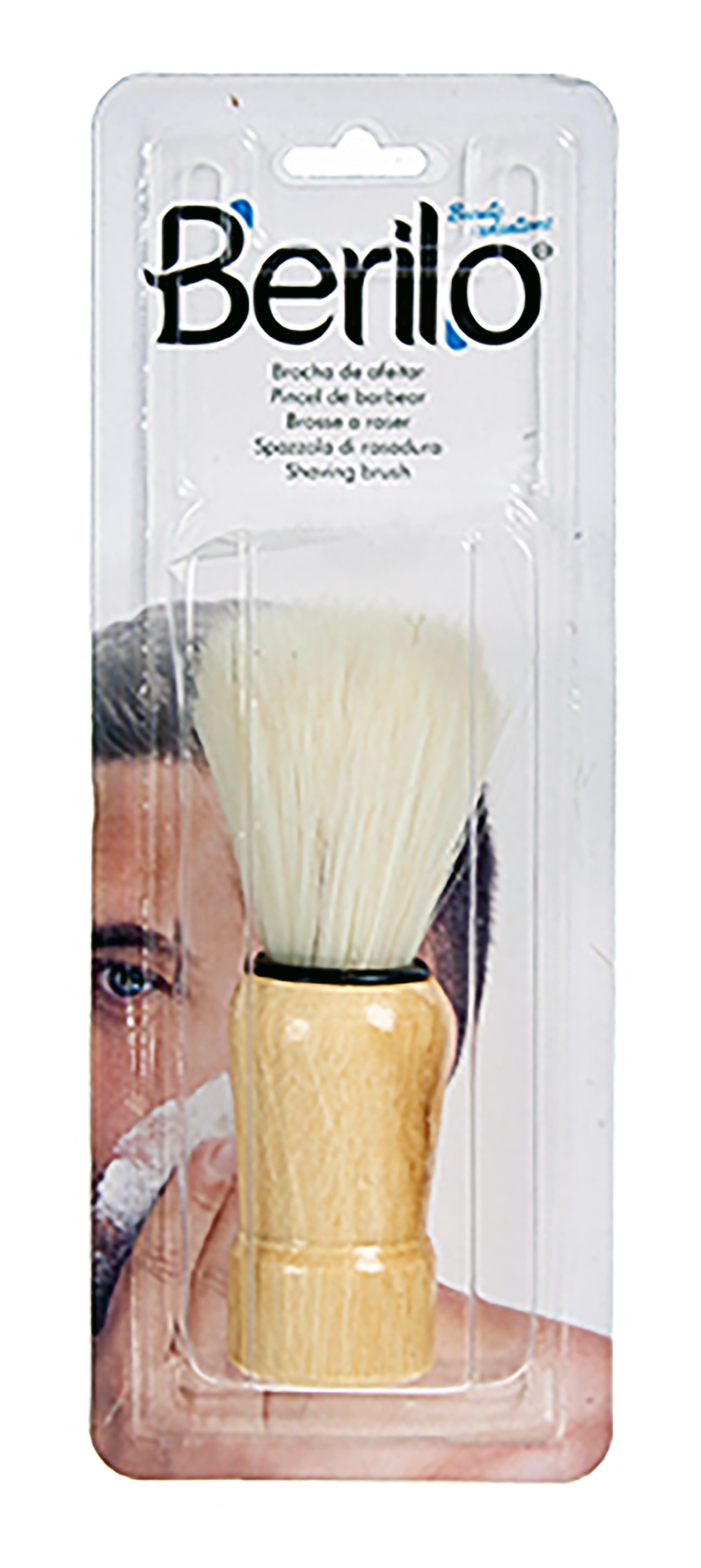 Berilo Rasierpinsel RASIERPINSEL 10cm mit Holzgriff Buche Rasur Pinsel Nassrasur 28, Rasieren