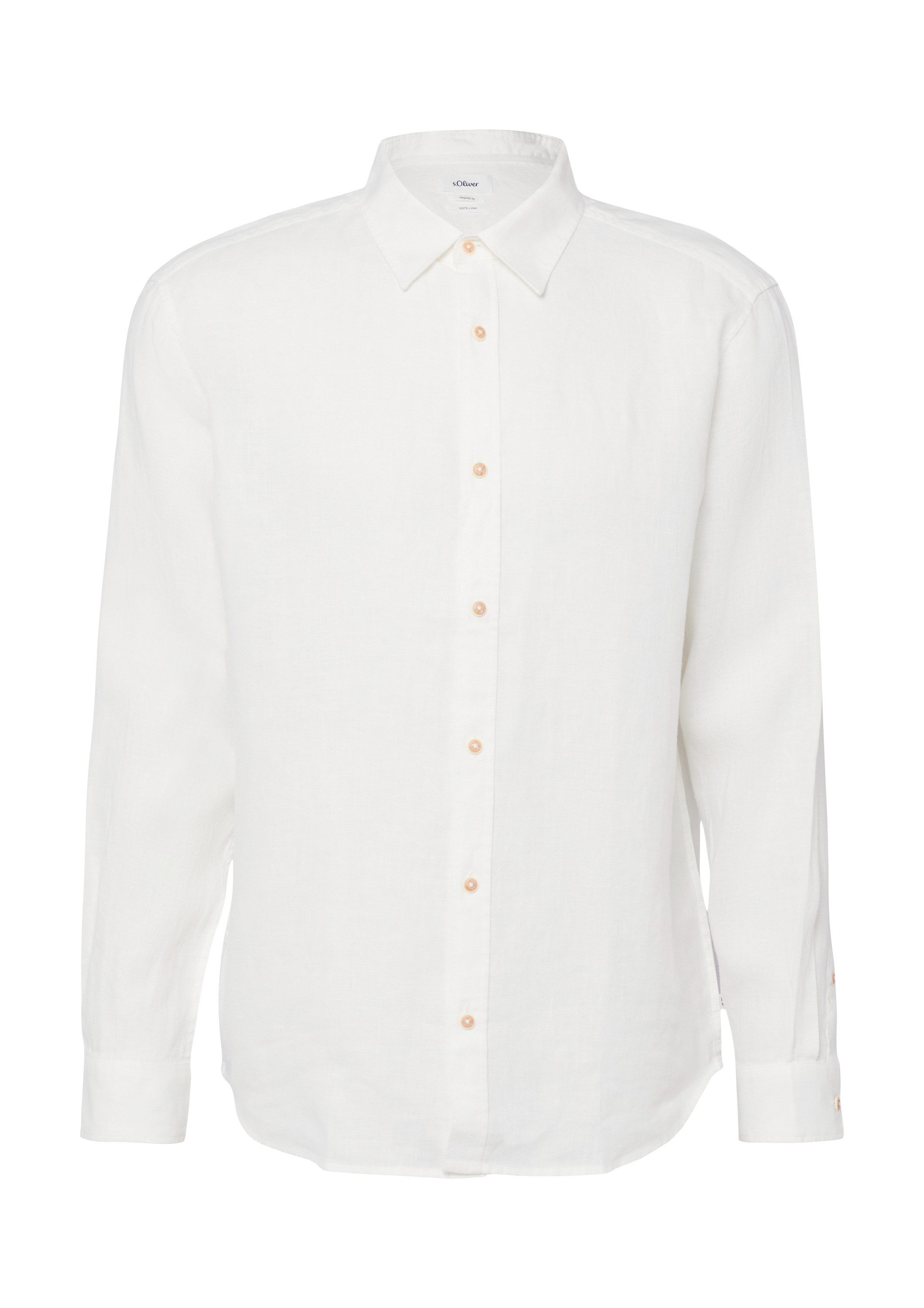 s.Oliver Langarmhemd Hemd Regular Fit: Hemd aus reinem Leinen