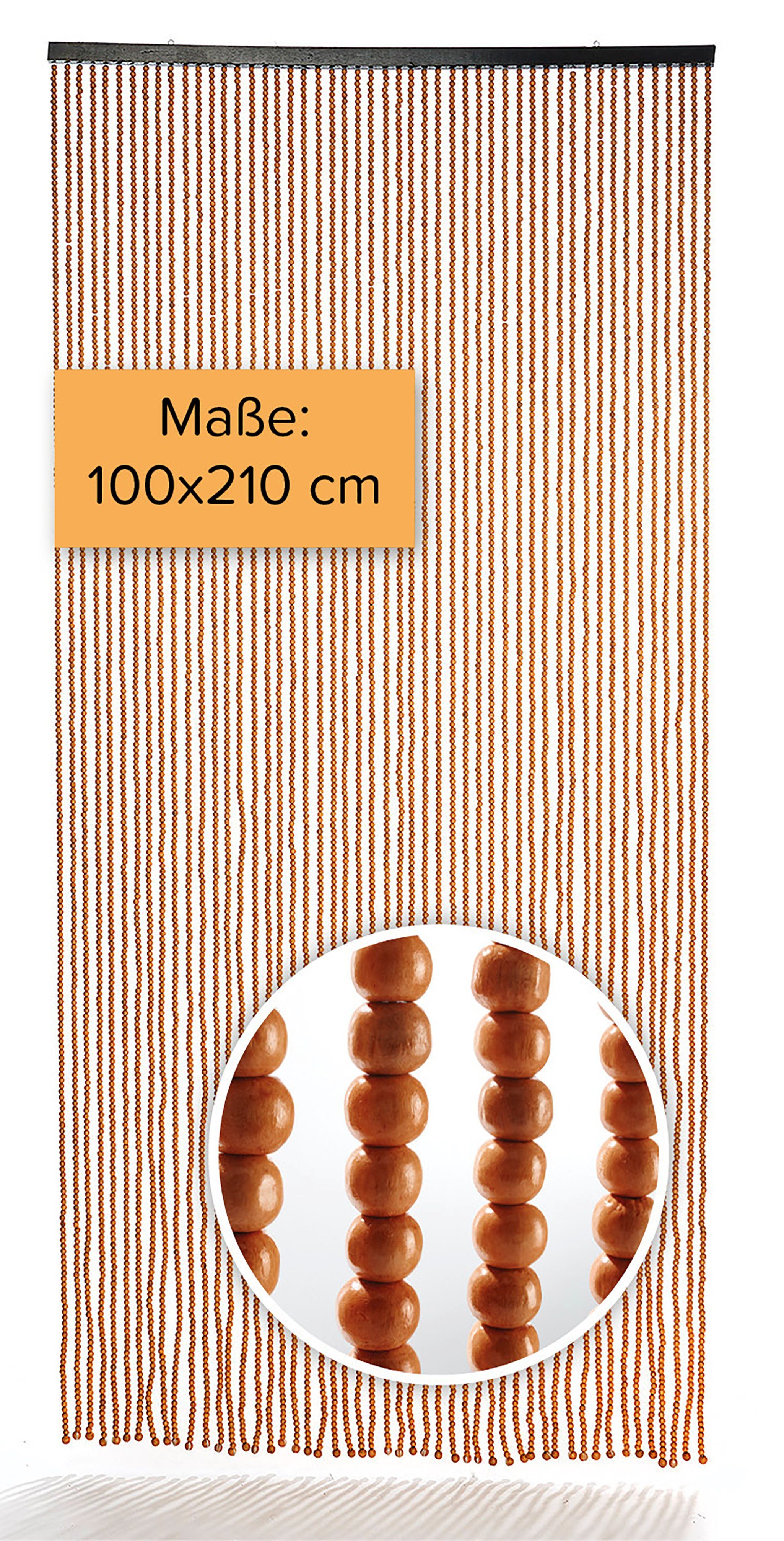 (1 Ösen 50 Holzperlen CHOCO halbtransparent Türvorhang Kobolo, Perlenvorhang Stränge, braun St),