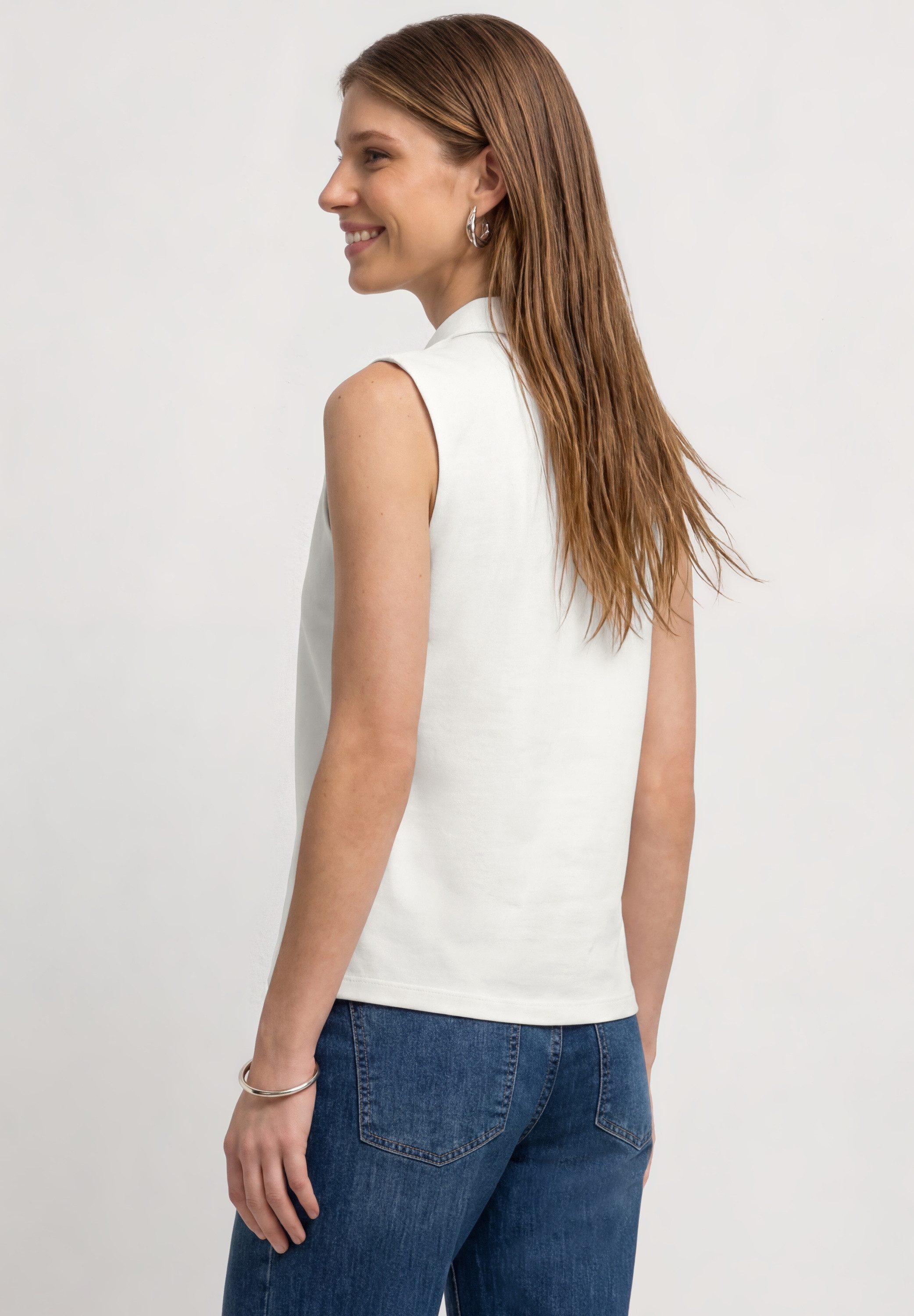 STREET ONE T-Shirt mit Rippstrick-Struktur