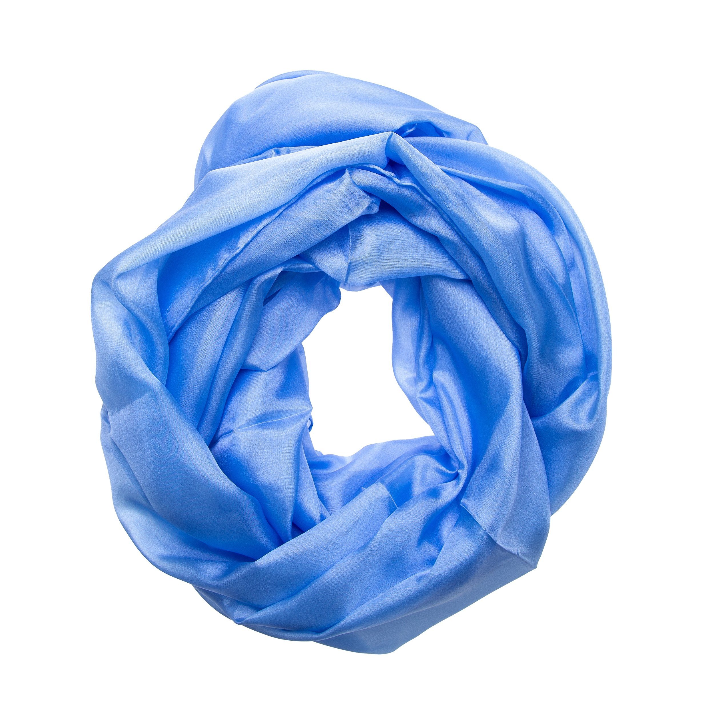 Seidenschal Seidenschal Halstuch Schal XXL Hellblau