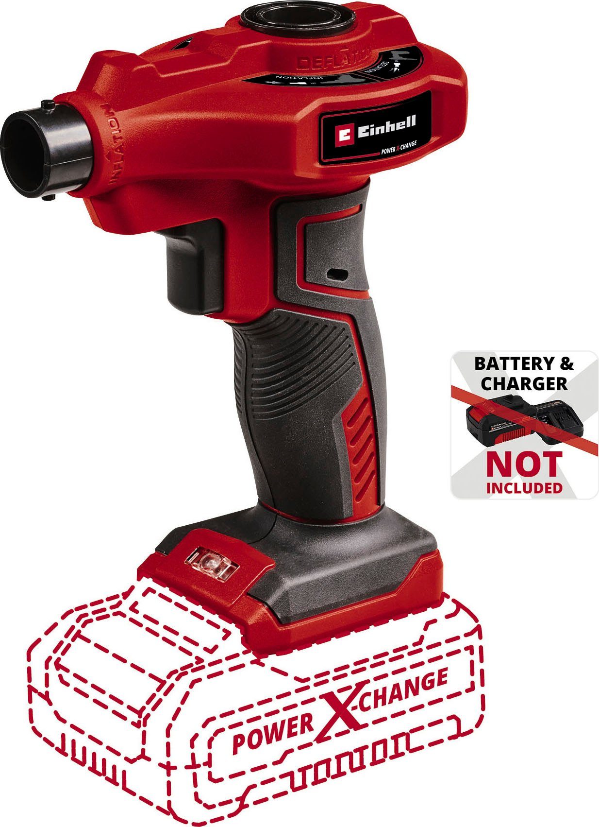 Einhell Akku-Luftpumpe CE-AP 18 Li-Solo, zum Aufpumpen von Schlauchbooten etc., ohne Akku, ohne Ladegerät