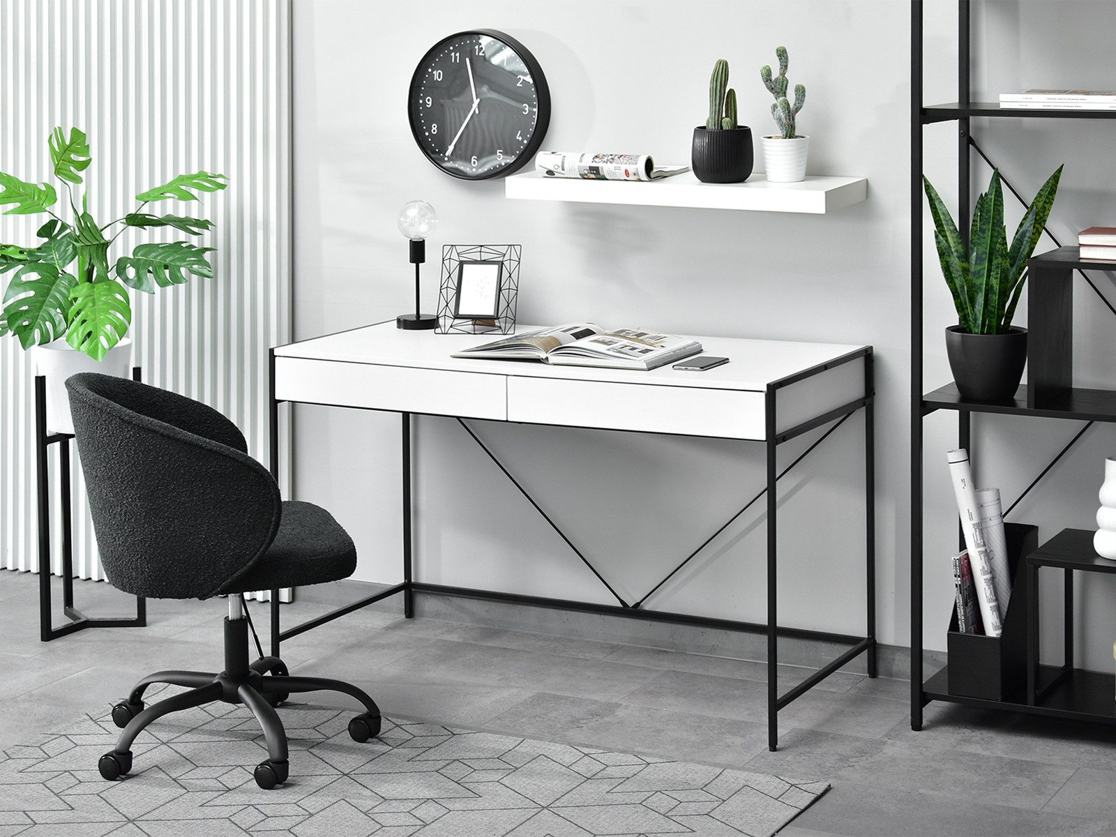 Compleo Schreibtisch mit 2 Schubladen, Breite: 123 cm, Modern design