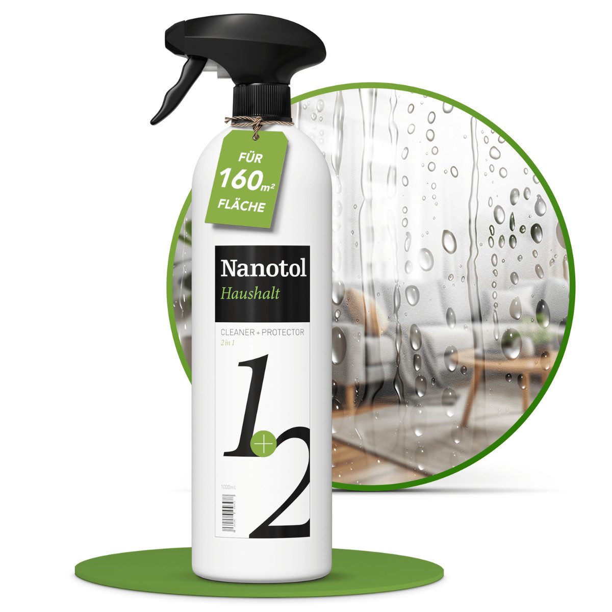 Thumbnail - Nanotol Glasversiegelung + Reiniger - Haushaltsreiniger mit Lotuseffekt Glasreiniger (160m² pro L, [- Reinigen + Versieg...