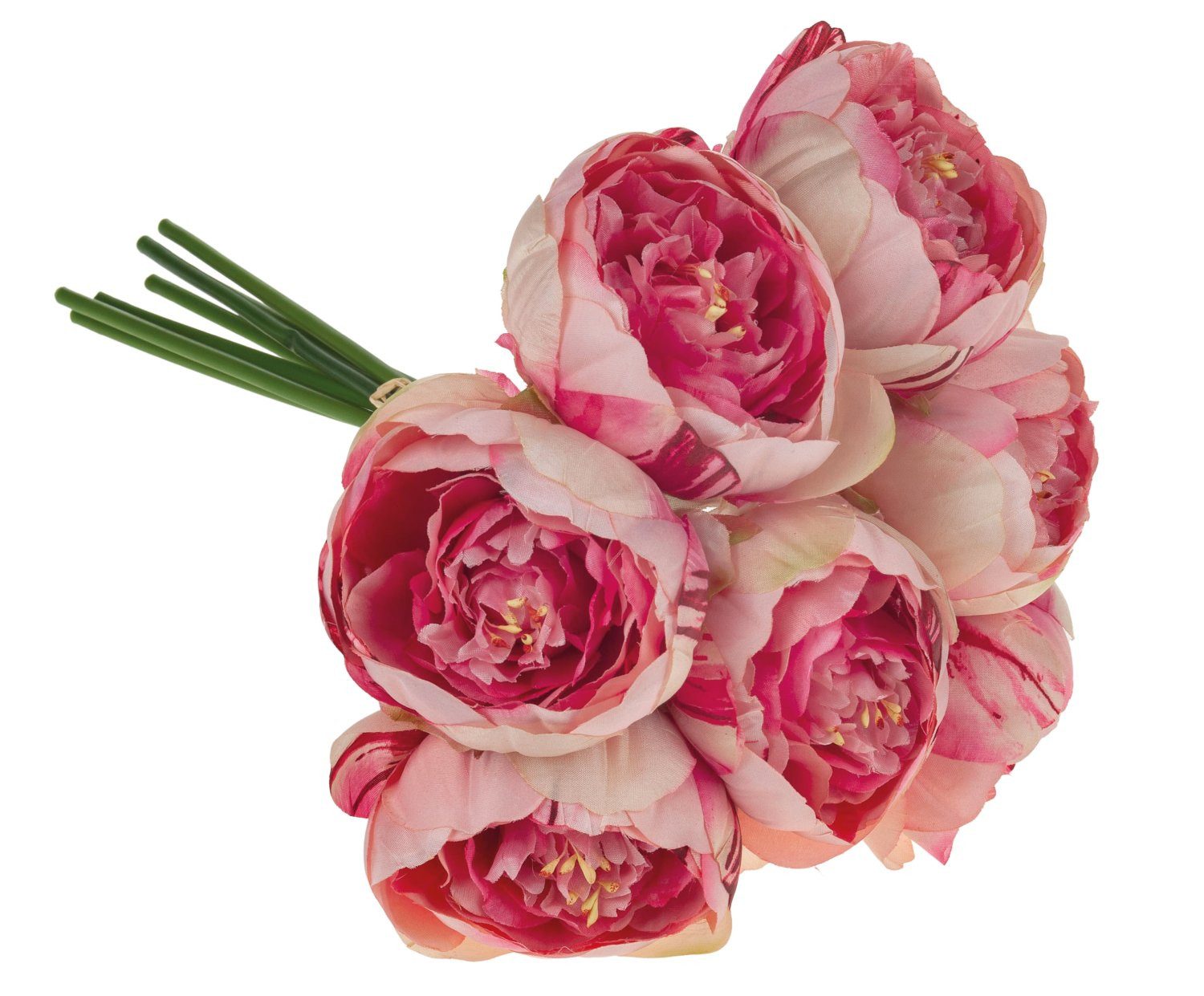 Kunstblumenstrauß Kunst Pfingstrosen Bund LISSADA, rosa-pink, 30cm Pfingstrose, artplants, Höhe 30.0 cm