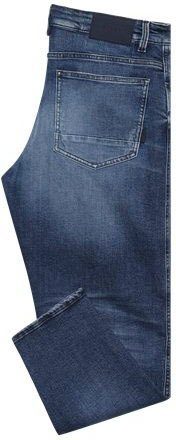 Destroyed-Jeans BOSS mit ORANGE Saum hinten Leder-Badge am