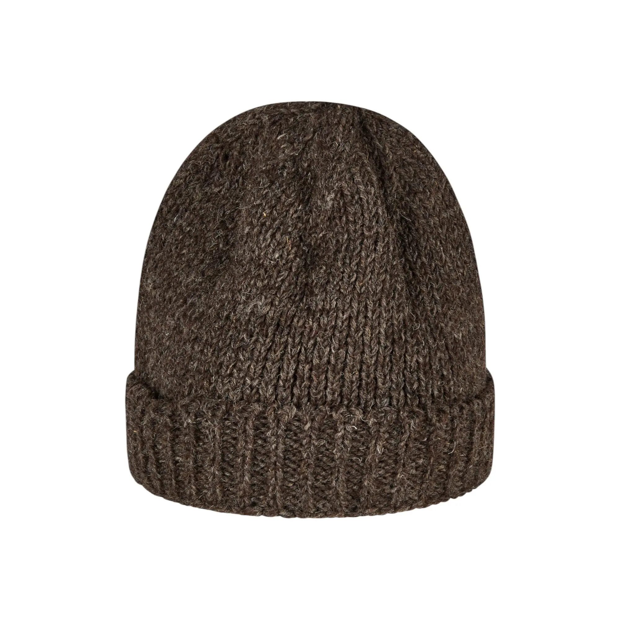THC Natural Line Strickmütze THC Schafwoll Rollcap 506 braun (1 Stück, 1-St., 1 Stück) Innenfutter: Fleece