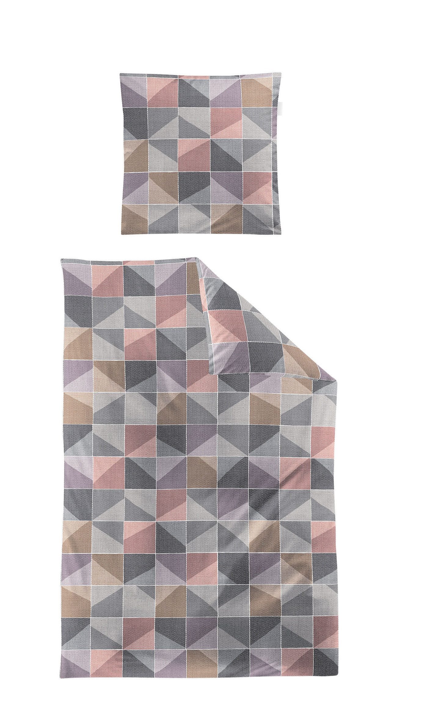 smail Bettwäsche Smail, Flanell, 2 teilig, geometrisches Muster, Dreiecke, bunt