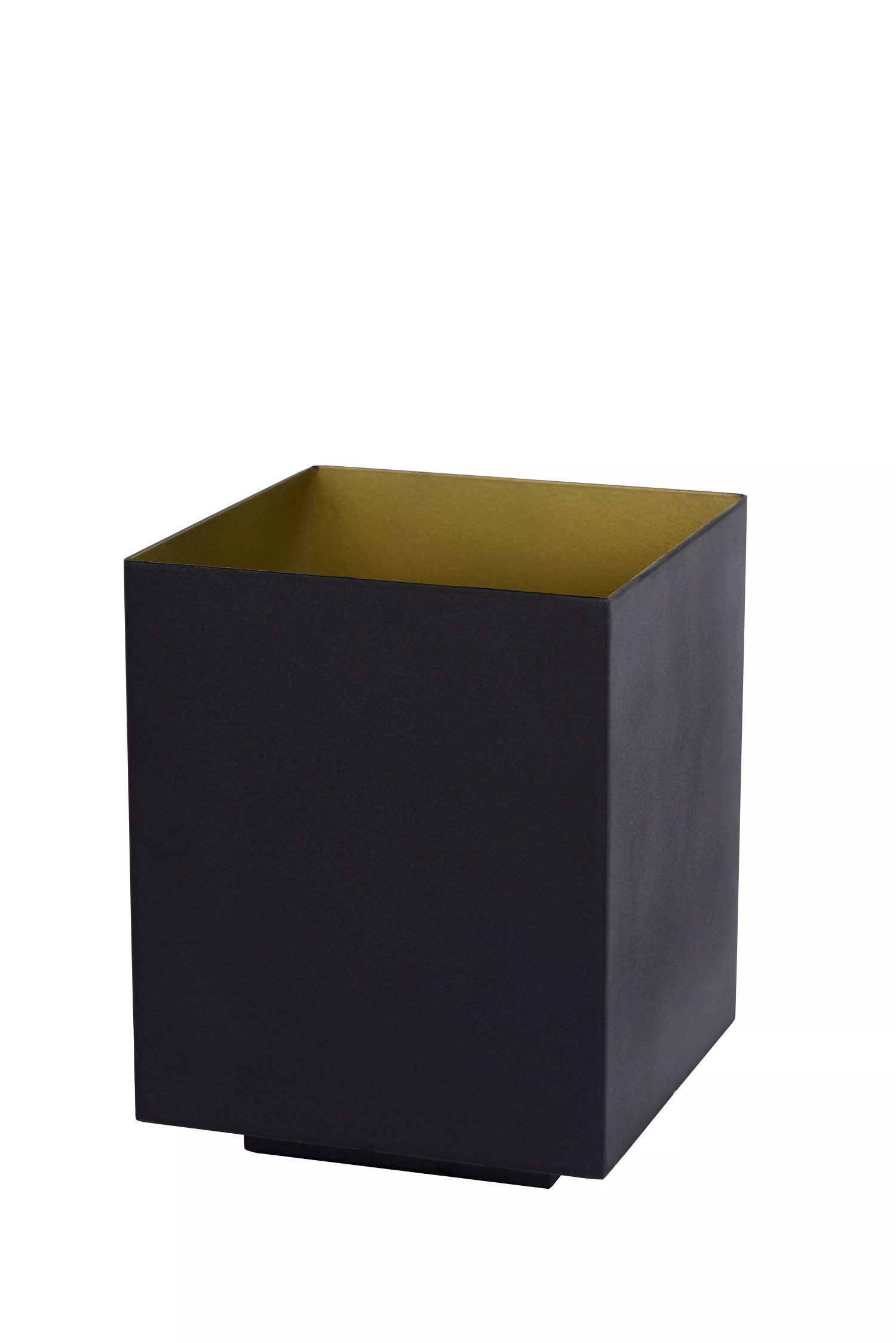 Licht-Erlebnisse Nachttischlampe GRANU, ohne Leuchtmittel, Metall E14 16 cm in Schwarz Gold eckig