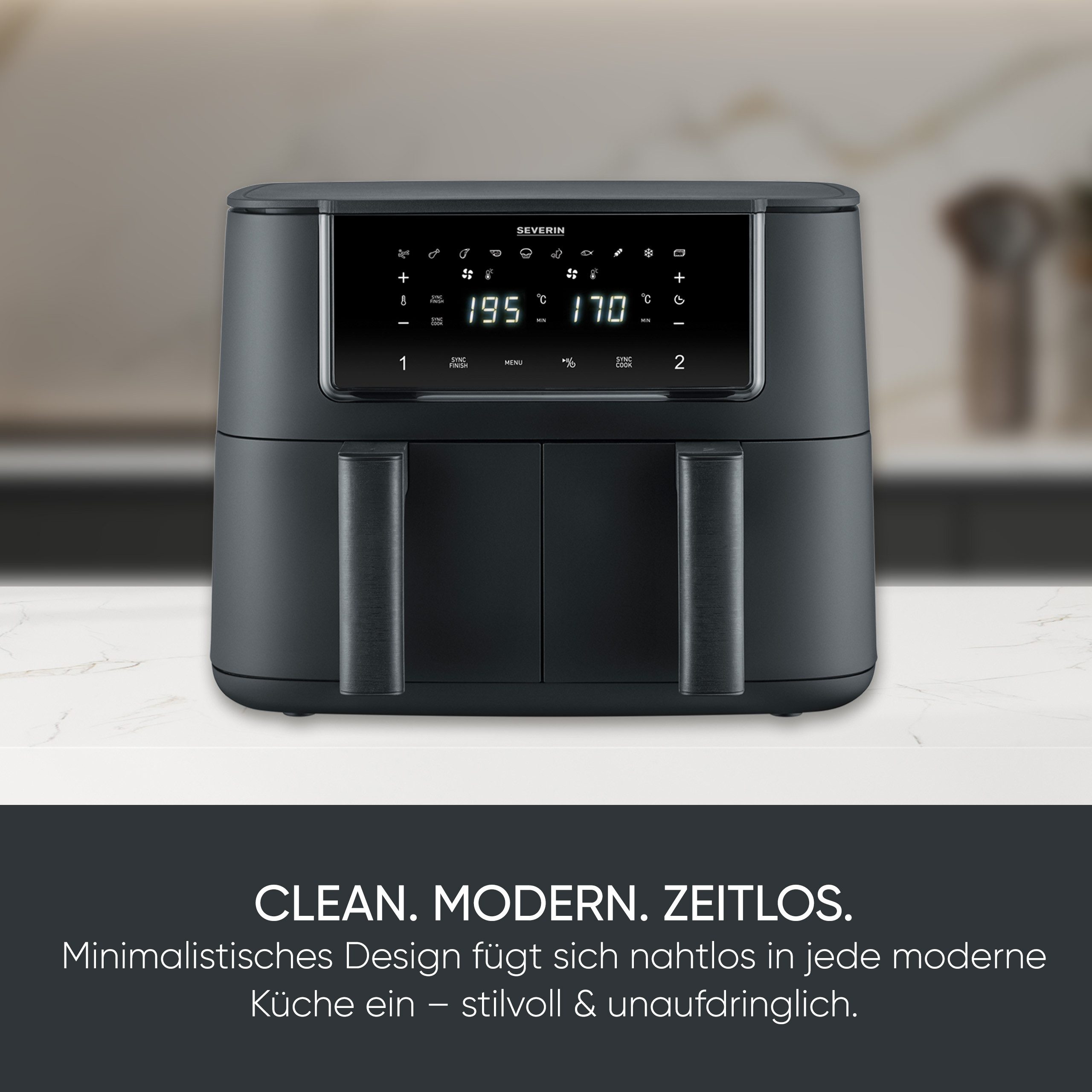 Severin Heißluftfritteuse FR 2463 2 x 4 l "Dual", 2600 W