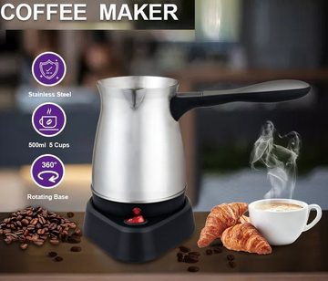 Cheffinger Kaffeebereiter Mokkakocher Türkischer Mokka Kaffeekocher elektrisch 600W Cheffinger