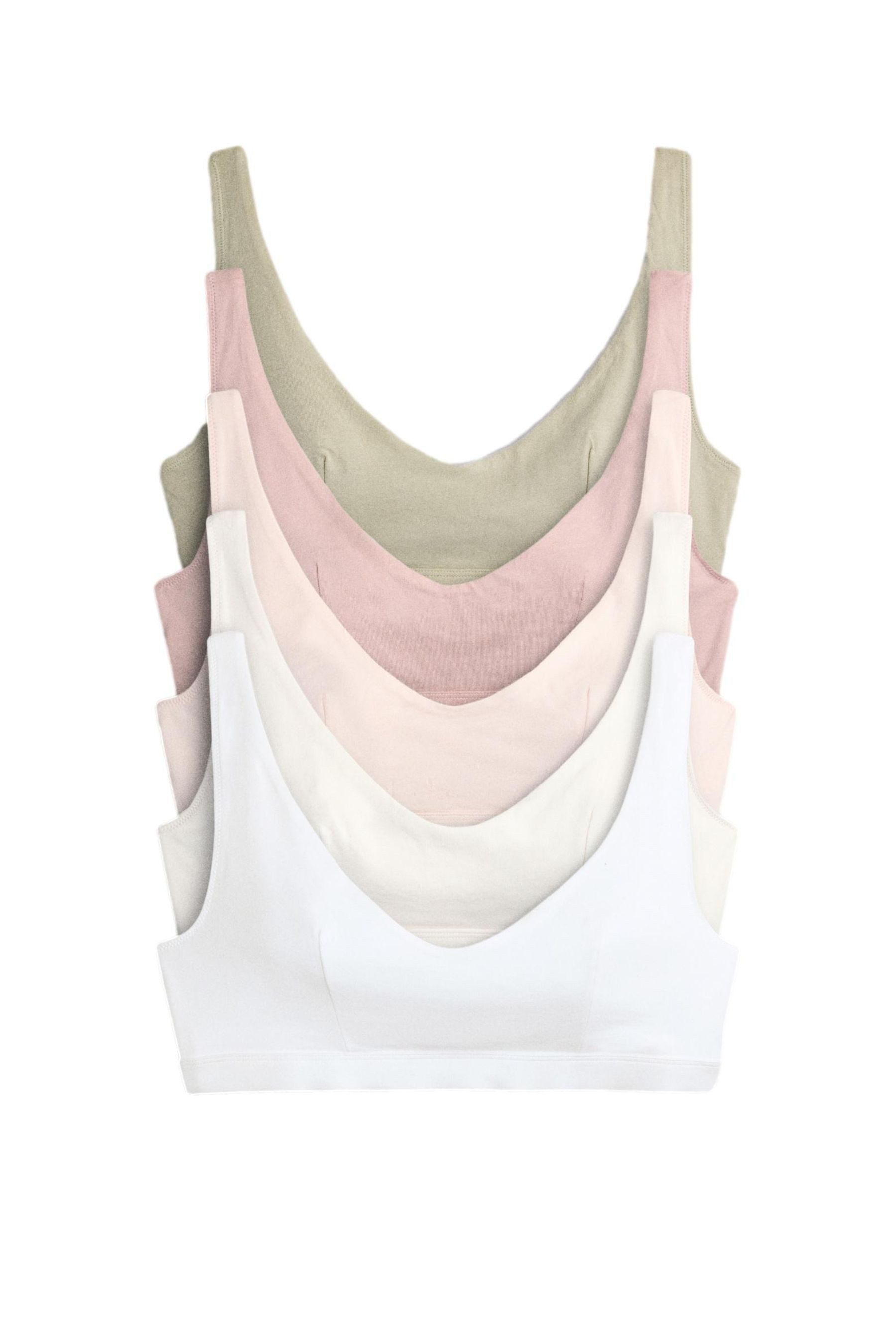 The Set Set: Bralette-BH The Set Kurze Triangel-BHs aus Baumwolle, 5er-Pack (5-tlg)