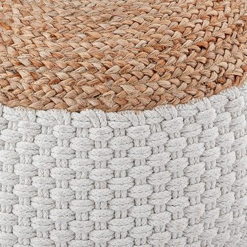 Casamia Pouf Sitzpouf Jute Sitzhocker rund 50x50 cm Deko Hocker Jute natur Sitzpouf