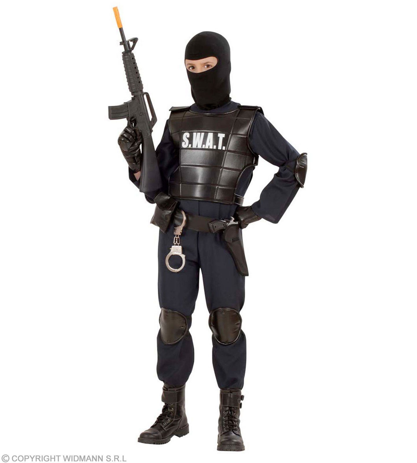 Scherzwelt Polizei-Kostüm S. W. A. T. Undercover Officer SWAT Polizist  Männer + Kinder Special Agent